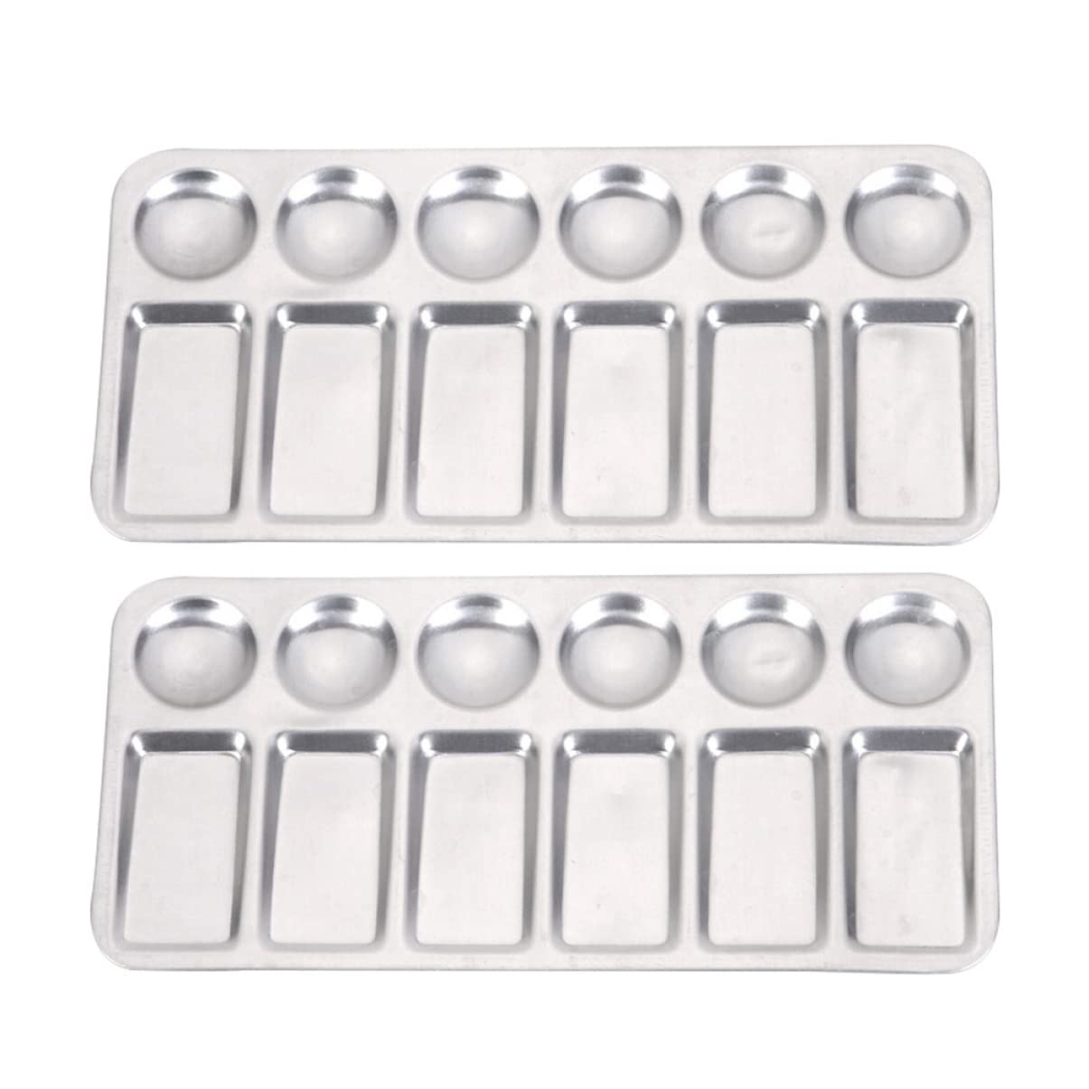 MagicLulu 2-Pack Aluminum Paint Trays - Professional Watercolor Palette & Paint Holder for Artists, DIY Projects & Home Painting (Ideal for Acrylics, Watercolors & Oil Paints)