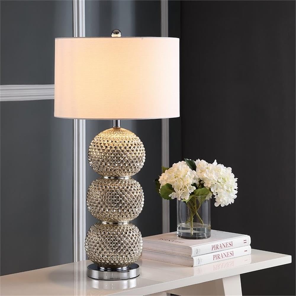 SAFAVIEH Darcia Chrome 31-inch Modern LED Table Lamp for Bedroom, Living Room & Home Office - Adjustable Nightstand Desk Light with Energy Efficient Bulb Included - Perfect for Reading, Working & Ambient Lighting
