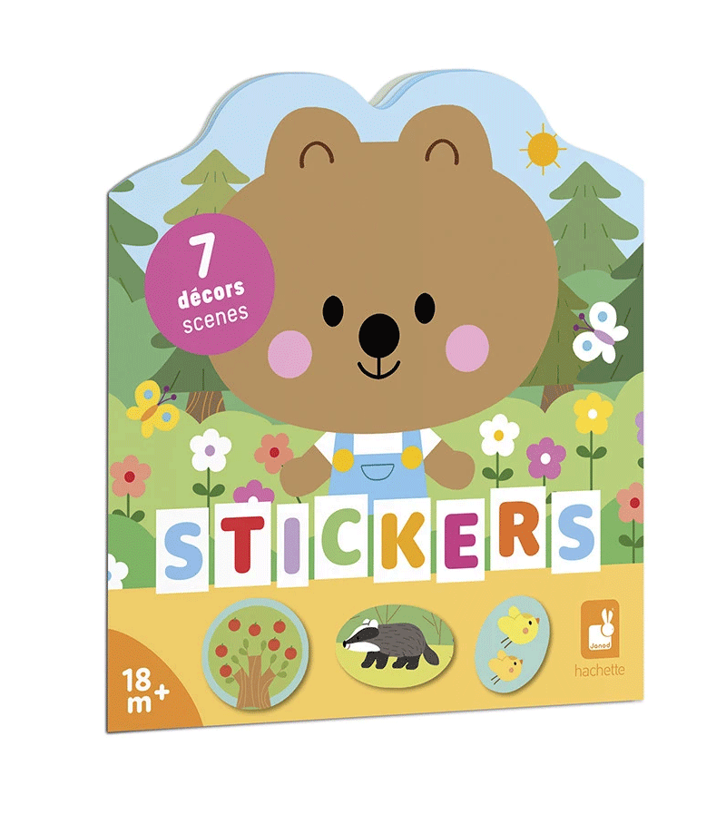 Janod The Forest Stickers & Decor Book - Creative Kids Activity for Nature Lovers, Perfect for Scrapbooking, DIY Room Decor & Educational Play