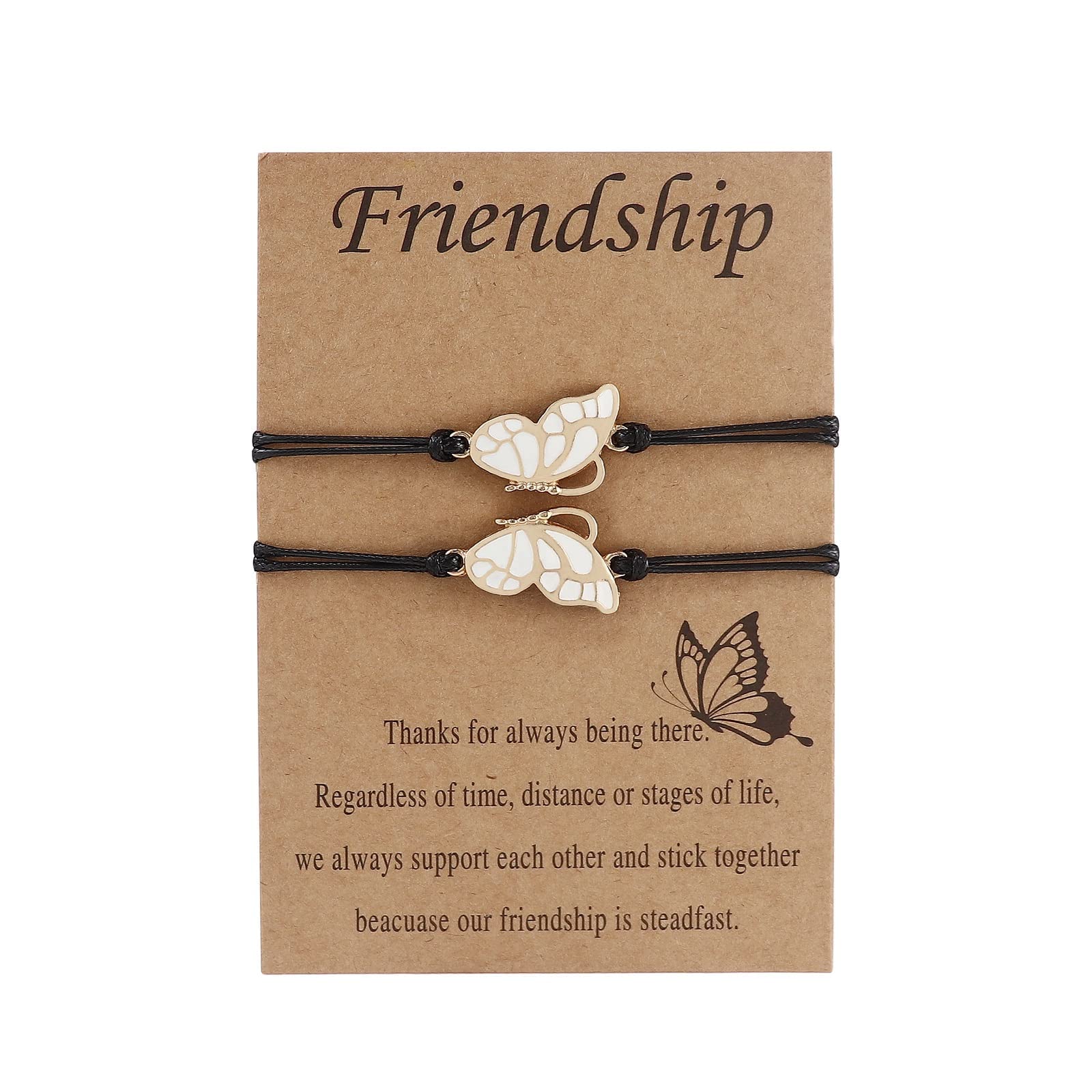 Best Friendship Bracelets for 2 Girls - Matching BFF Butterfly Bracelets Set, Long Distance Friendship Gifts for Women, Birthday Present for Best Friends - Perfect for Sister Bonding, Couple Jewelry & Bestie Gifts