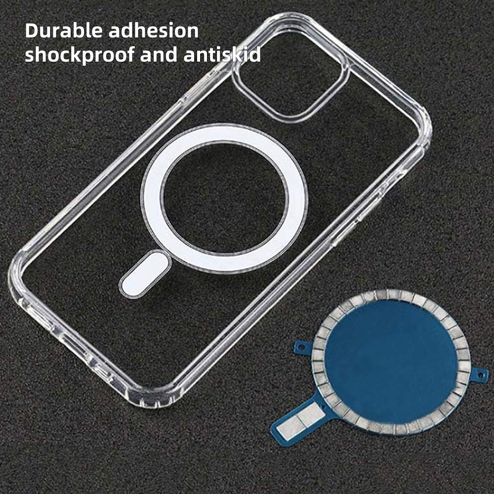 XZC MagSafe Magnet Sticker - Strong Magnetic DIY Wireless Charging Stickers for iPhone 12/11/Pro Max/Mini/Xs/Xr - Compatible with MagSafe Cases & Accessories (2Pcs) - Perfect for Home, Office & Travel Charging