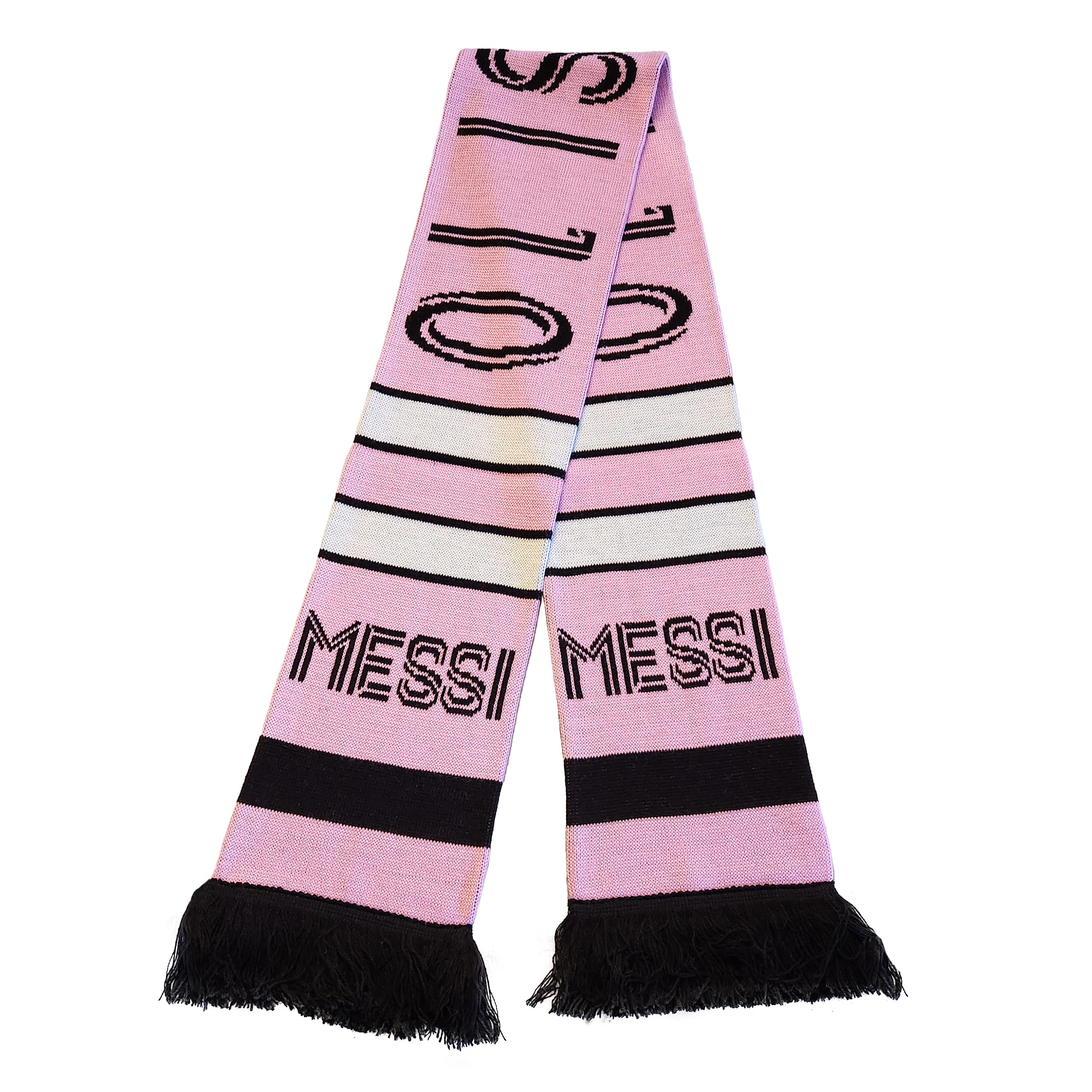 Lionel Messi Scarf - Official #10 GOAT Soccer Fan Scarf | Premium Acrylic Knit Pink Football Scarf | Perfect for Games, Cold Weather & Fan Collections