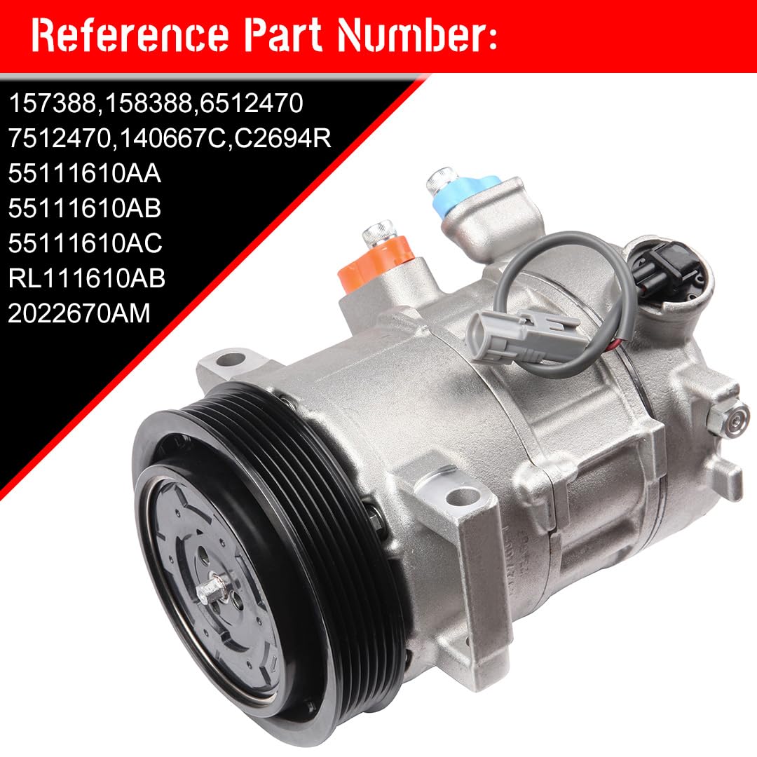CCiyu Air Conditioner Compressor with AC Clutch Replacement for Ford Caliber - Perfect for Summer Cooling & Auto AC System Repair
