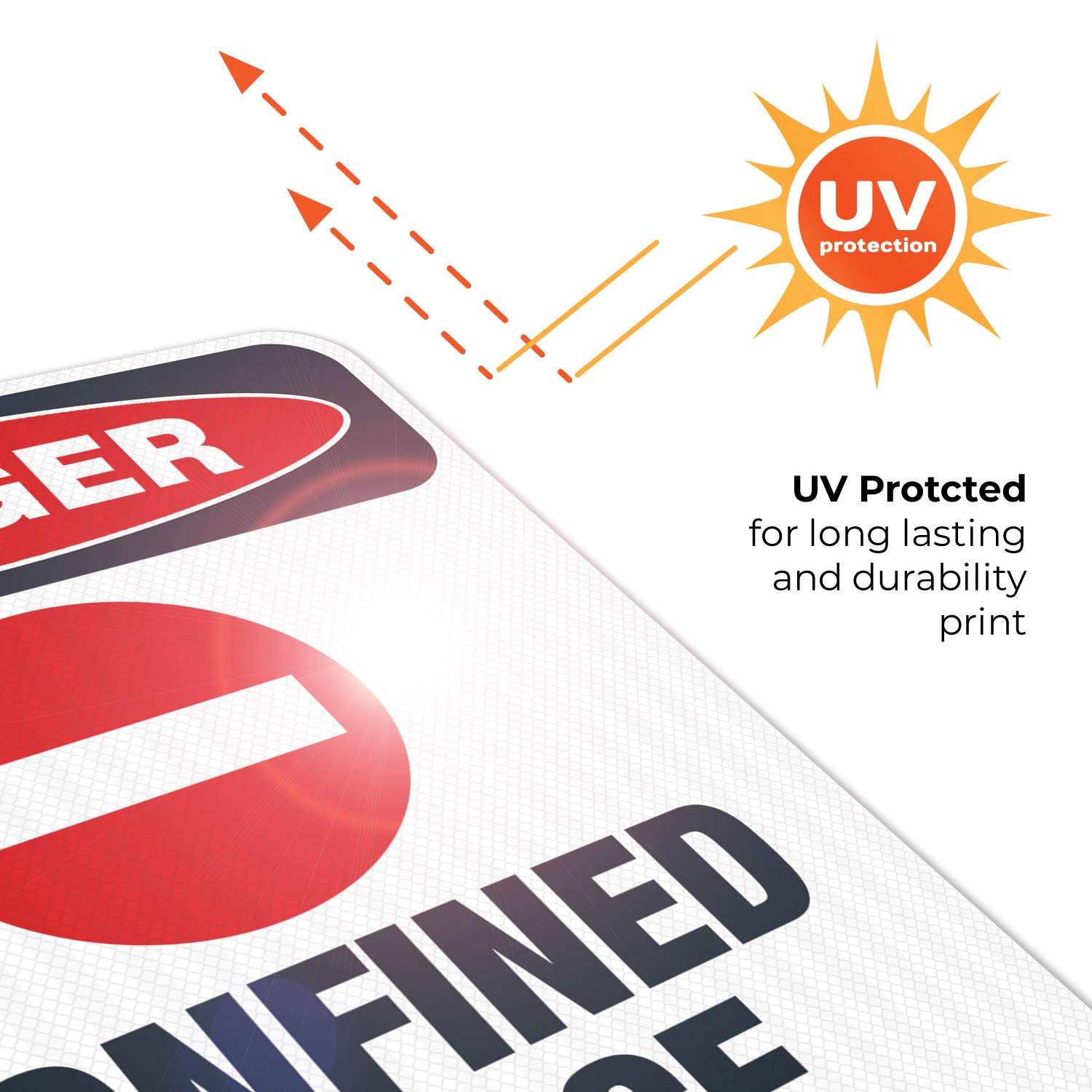 Danger Confined Space Do Not Enter Sign - OSHA Compliant 18x24 Inch Reflective Aluminum Safety Sign - 3M EGP .080 Thick Fade-Resistant for Indoor/Outdoor Use - Made in USA - Perfect for Construction Sites, Warehouses & Industrial Facilities