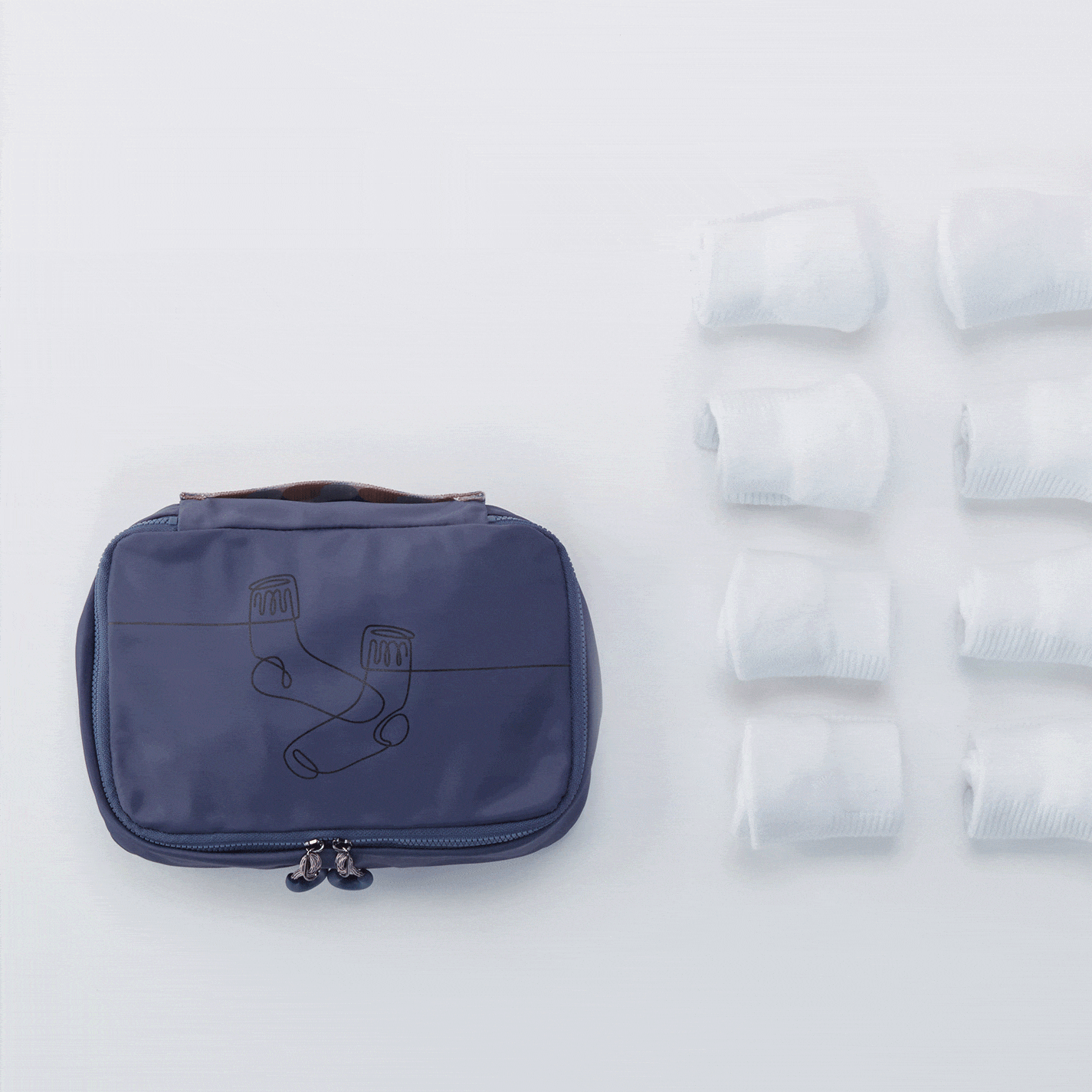 SET TO GO Small Packing Cube - Eco-Friendly CaRefiber Recycled Nylon Travel Organizer - Perfect for Suitcases, Backpacks & Carry-On Luggage - Ocean Blue