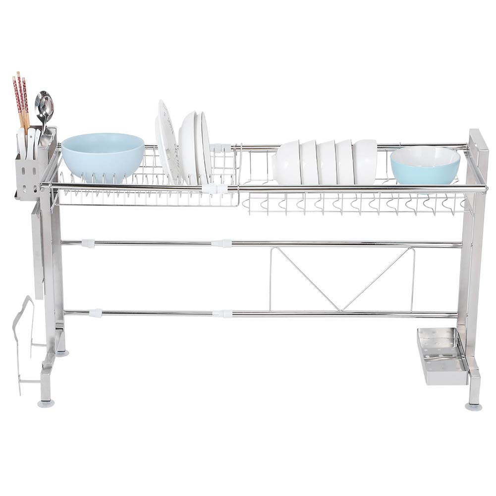 Valentine's Day Stainless Steel Dish Drainer - 304 Telescopic Sink Organizer Rack for Kitchen, No Drilling Required | Perfect for Small Spaces, Countertop Storage & Dish Drying | Carnival Party & Home Decor