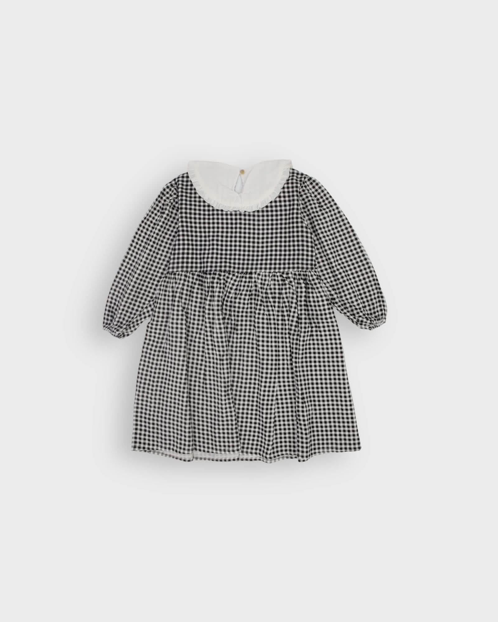 Organic Cotton Muslin Long Sleeve Ruffled Baby Dress with Bow - Soft & Breathable for Newborns, Infants & Toddlers - Perfect for Photos, Parties & Everyday Wear