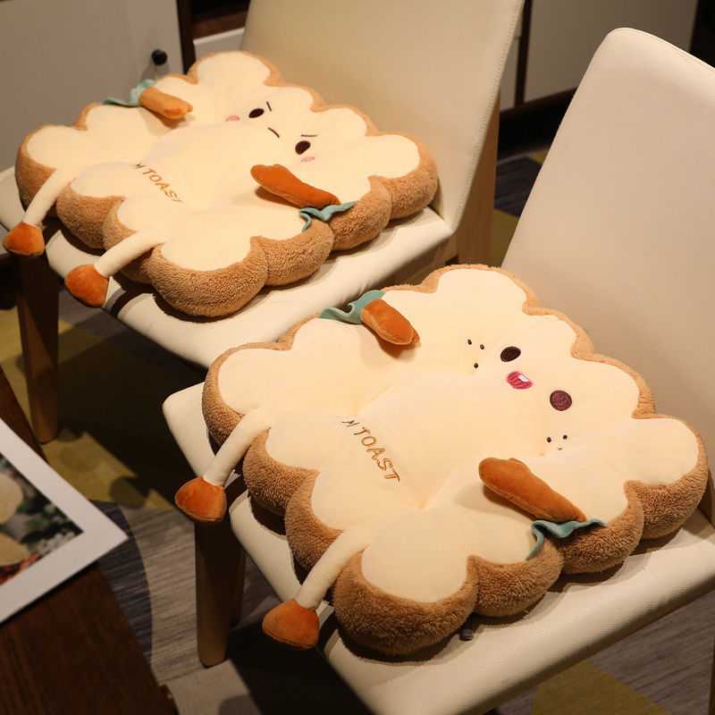 Simulation Bread Toast Chair Cushion - Soft Memory Foam Food-Shaped Seat Pillow for Home, Office & Gaming Chairs - Comfortable Decorative Cushion for Living Room, Bedroom or Dorm