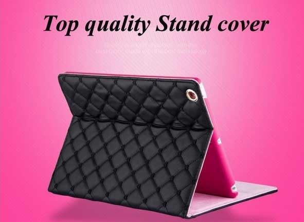 Topwin Bling Diamond iPad Case for iPad 9.7 (2018/2017), iPad Air 2/1, iPad 5th/6th Gen - Elegant PU Leather Smart Cover with Auto Sleep/Wake, Shockproof Protection (Black, No Buckle) | Perfect for Work, School & Travel