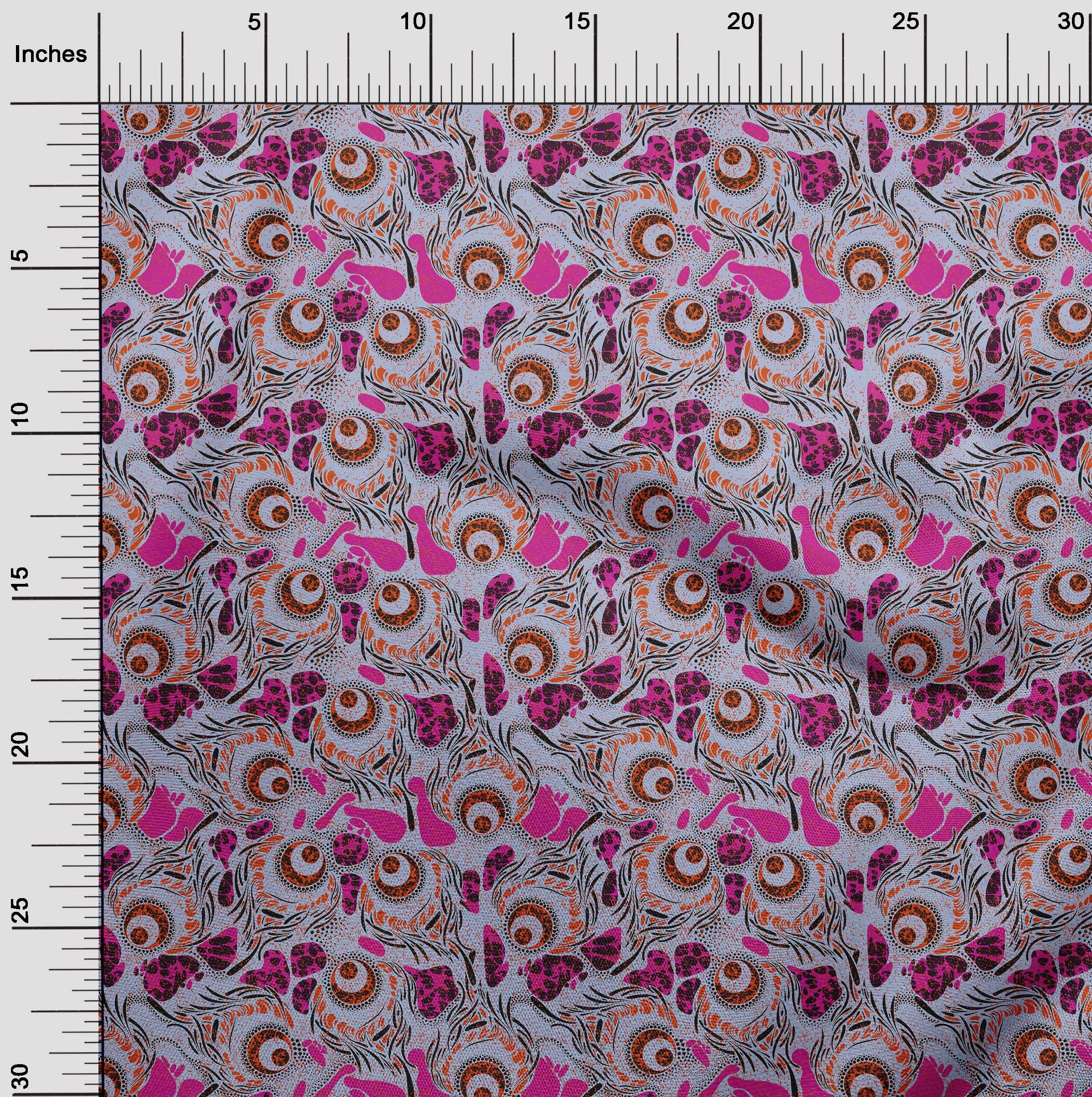 oneOone Georgette Viscose Pastel Purple Fabric - 42 Inch Wide Printed African Sewing Material by The Yard for DIY Clothing, Dresses, Scarves & Home Decor Projects