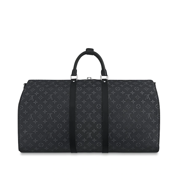 LV Keepall 55 Bandouliere Duffel Bag - Monogram Eclipse Canvas Travel Bag for Men & Women | Perfect for Weekend Getaways & Business Trips