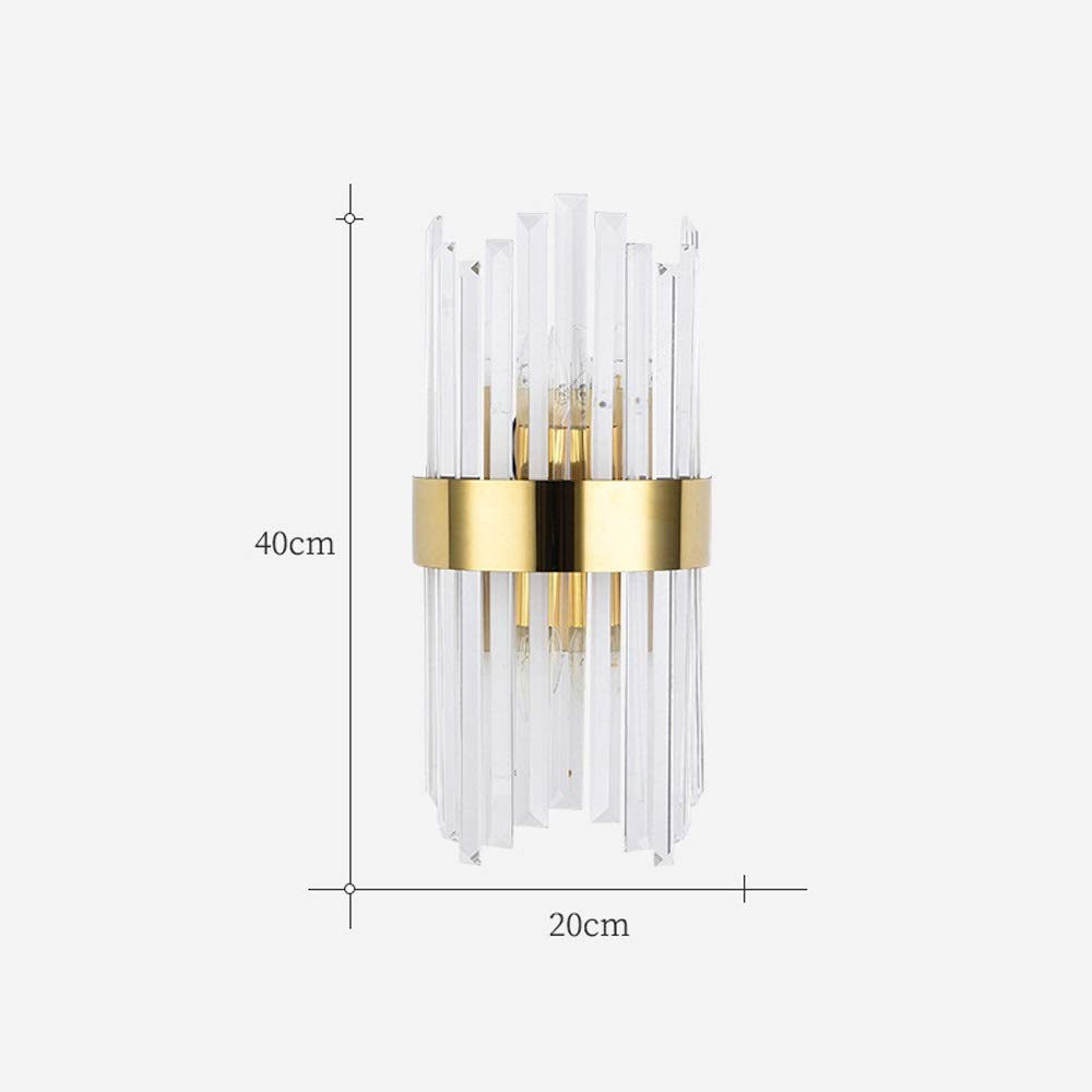 Luxury Crystal Wall Sconce 2-Light Gold LED E14 Wall Lamp - Modern European Style for Bedroom, Living Room, Hallway & Indoor Decor - Perfect for Ambient Lighting, Accent Walls & Luxury Home Interiors