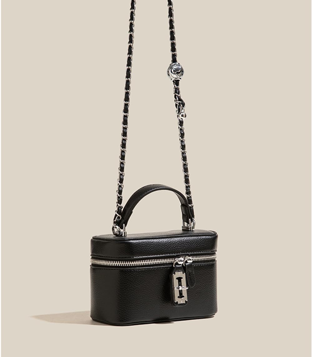 YXBQueen Women's Trendy Mini Crossbody Shoulder Bag - Stylish Box Purse for Everyday Use, Work, and Travel - Black Handbag for Women