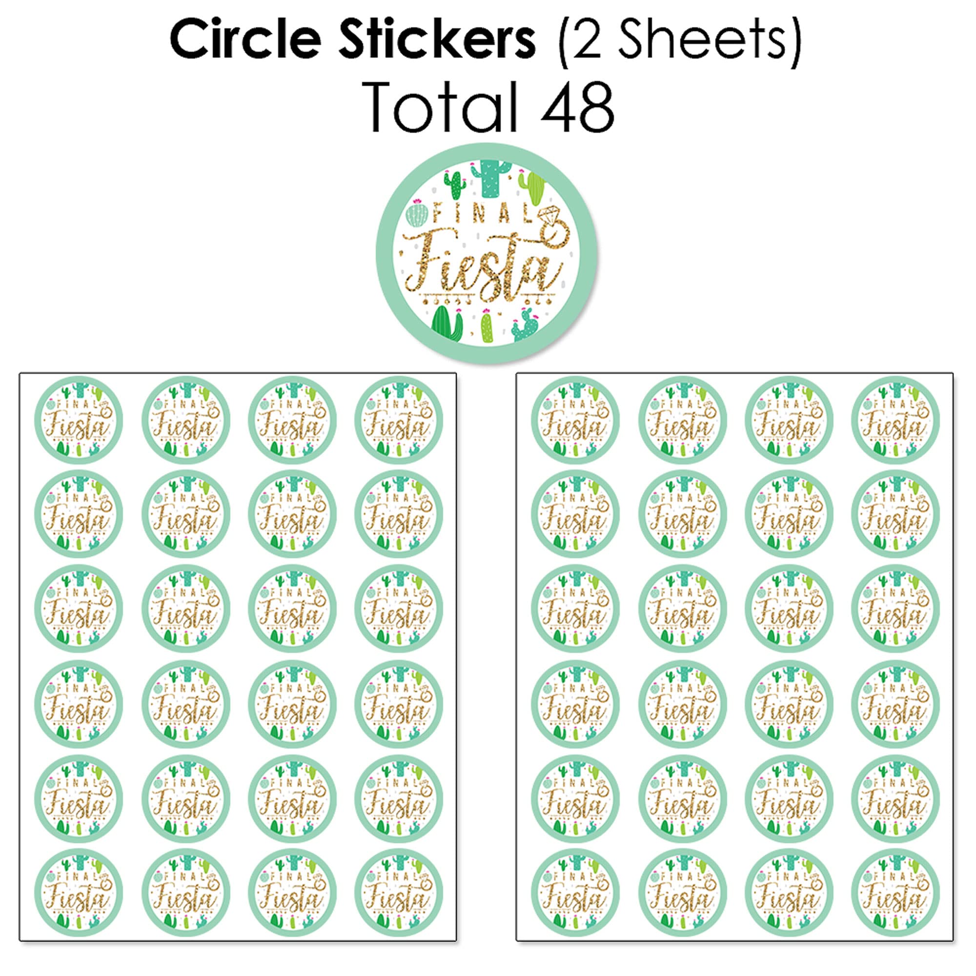 Big Dot of Happiness Final Fiesta Candy Kit - 304pcs Mini Candy Bar Wrappers, Round Stickers & Circle Labels for Bachelorette Party Favors | Perfect for Last Fiesta Celebrations, Bridal Showers & Themed Events