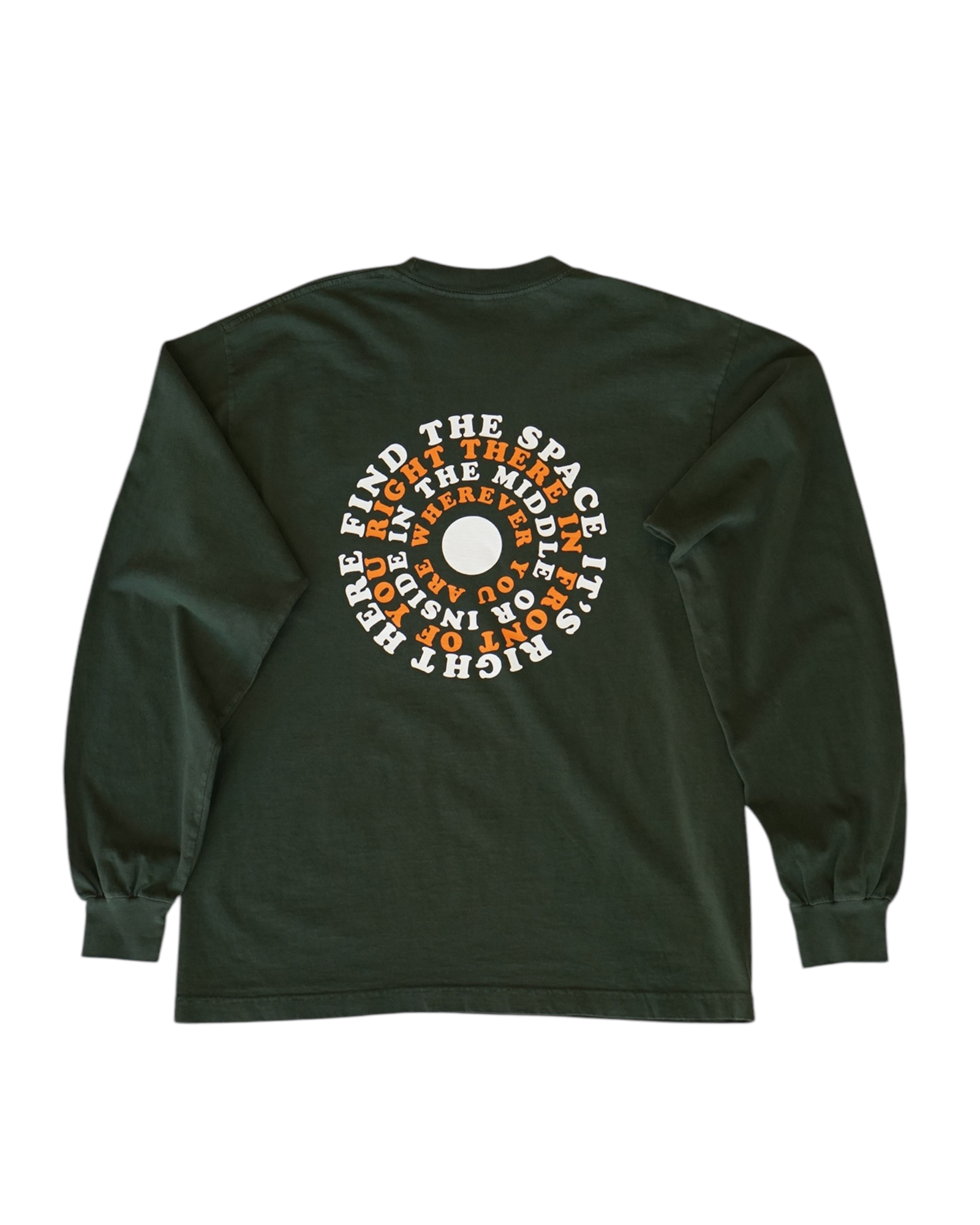MIDFLD Right Here Long Sleeve Crewneck T-Shirt for Men & Women | Ivy Green Casual Shirt | Perfect for Everyday Wear, Fall Outfits & Layering