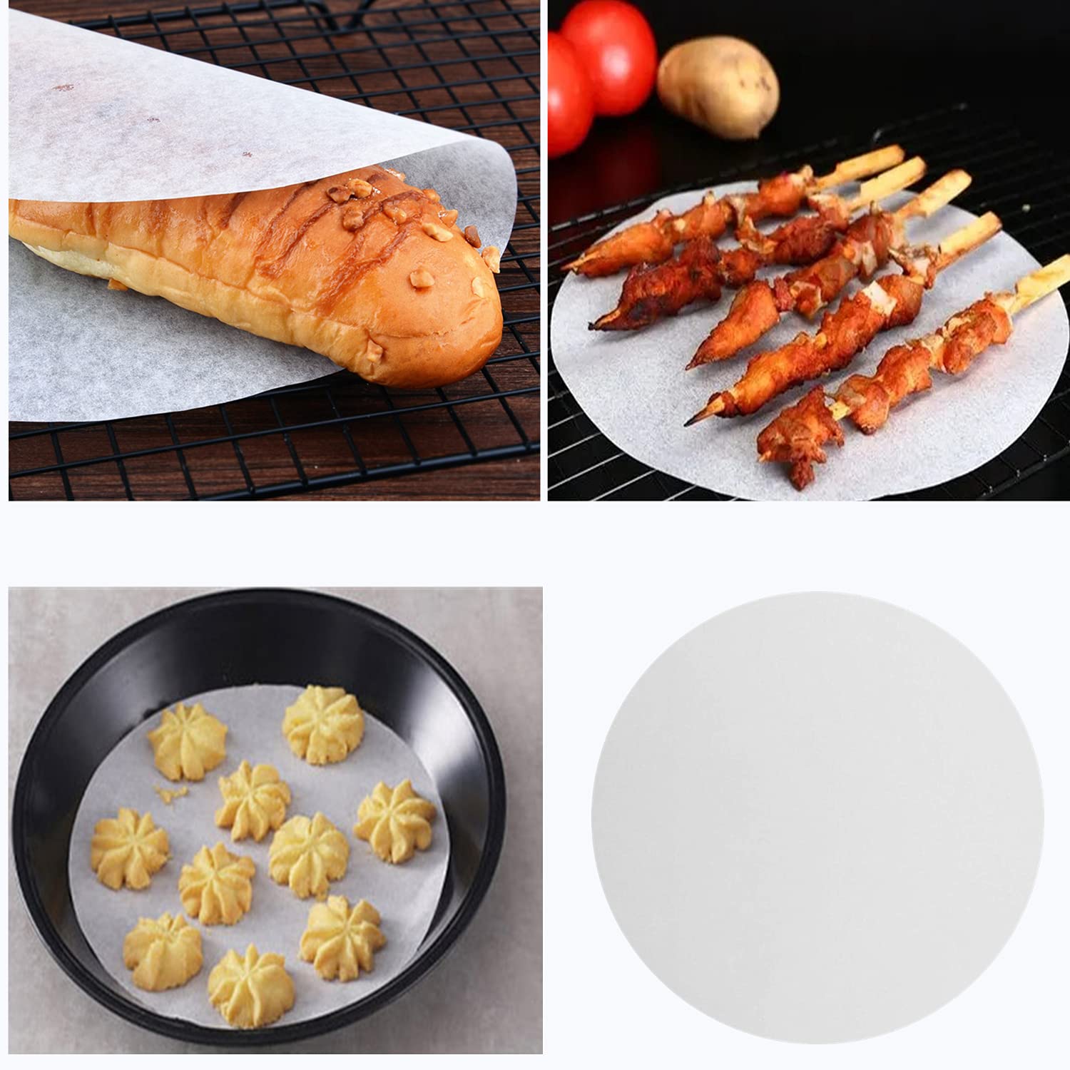 200 Pcs 8 Inch Precut Parchment Paper Rounds - Non-Stick Baking Liners for Cake Pans, Cookie Sheets, Air Fryer & Oven - Perfect for Baking, Roasting & Meal Prep