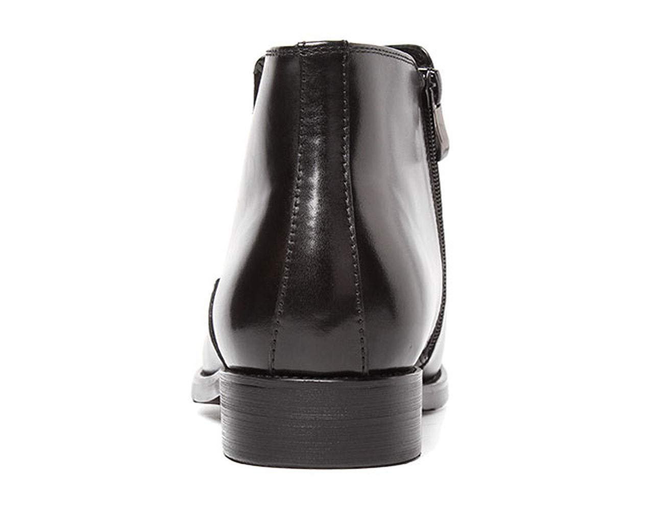 Santimon Men's Chelsea Boots - Genuine Leather Ankle Boots with Side Zipper, Fashion Dress Boots for Men in Black & Tan - Perfect for Casual, Office & Night Out