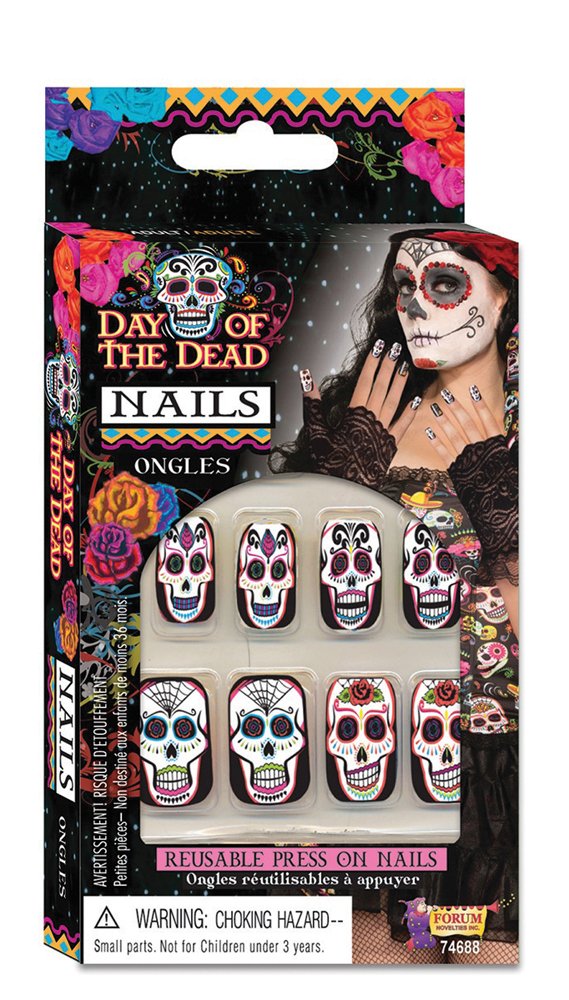 Day of The Dead Nails - Mexican Sugar Skull Nail Art Decals for Halloween & Dia de Los Muertos - Perfect for Costume Parties, Nail Salons & Festival Celebrations