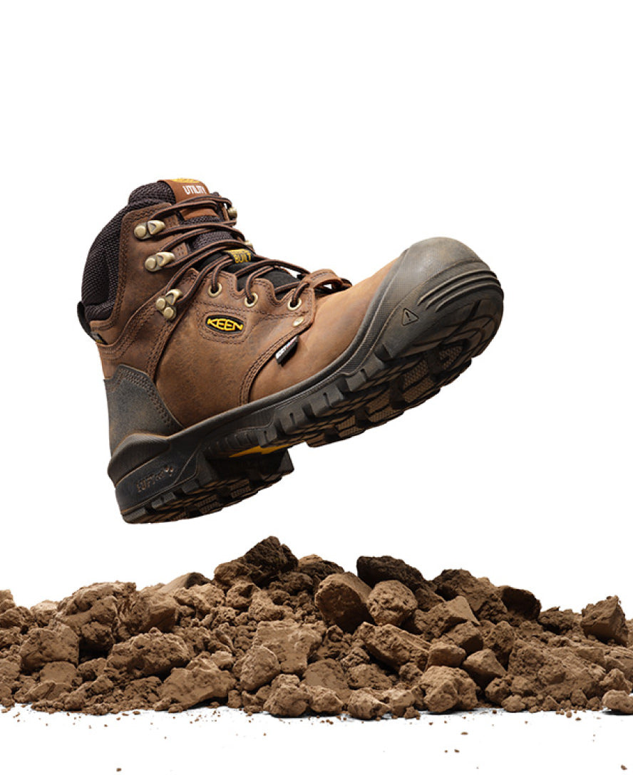 **Men's Independence 6 Waterproof Work Boots with Carbon Toe - Dark Earth & Black - Durable Safety Boots for Construction, Hiking & Outdoor Work**