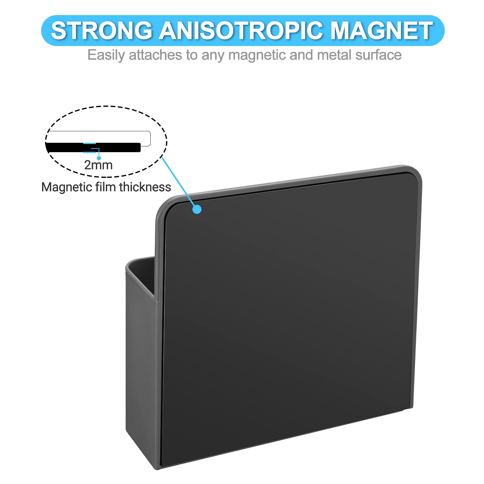Strong Magnetic Marker Holder for Dry Erase Pens - Organizer for Markers, Erasers, Bottle Openers & Remote Controls - Perfect for Whiteboards, Fridge Doors, Lockers & Office/Home Organization