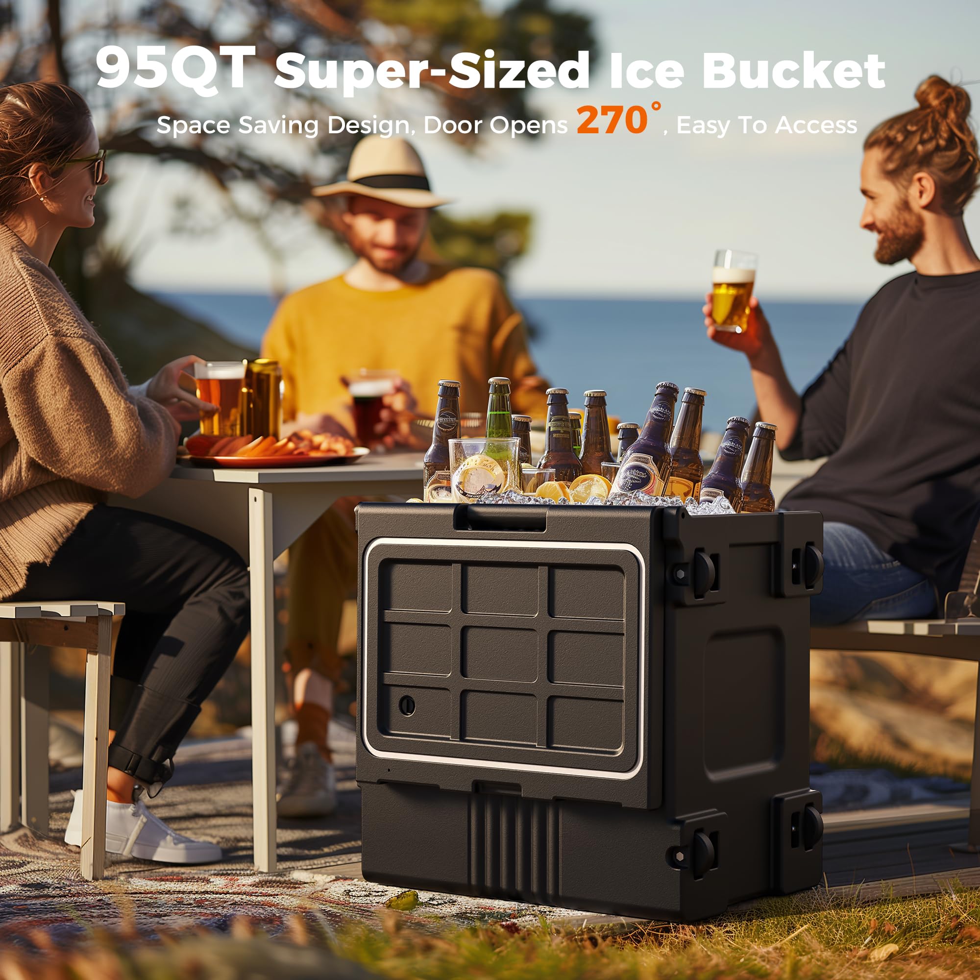 95Qt Stainless Steel Catering Food Warmer with Wheels - 304 Stainless Steel Latch & Door Shaft - Insulated Hot Box for Parties, Events & Outdoor Catering - Fits 6 Full-Size Pans (Pans Not Included) - Perfect for Buffets, Weddings & Food Delivery Services