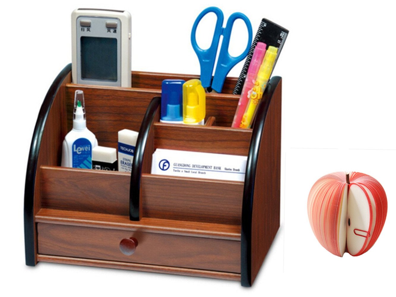 Creative Wooden Desk Organizer - Pen Holder, Phone Stand & Remote Control Storage | Perfect for Office, Home & Workspace Organization