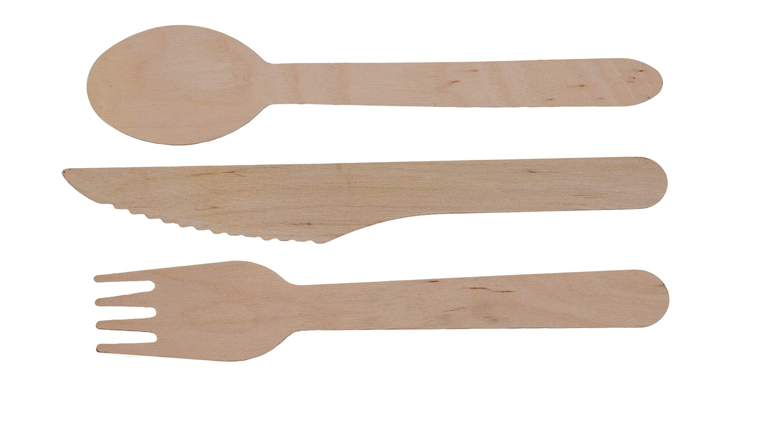 EcoStix Biodegradable Wooden Cutlery Set - 200 Count Compostable Birch Wood Utensils (Knives, Forks, Spoons) | Eco-Friendly Disposable Cutlery for Parties, Picnics & Outdoor Dining