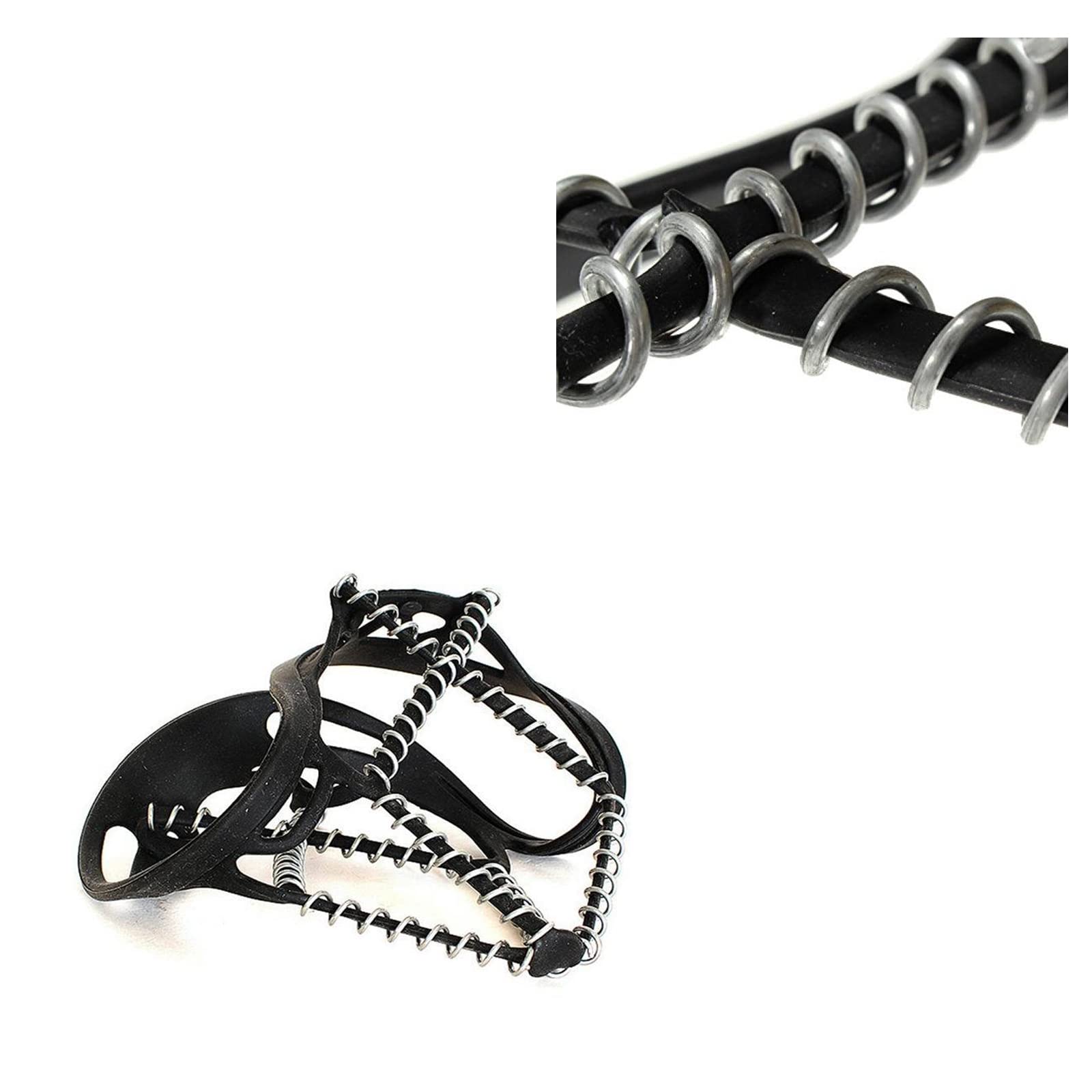Anti-Slip Ice Cleats for Shoes & Boots - Winter Traction Crampons with Rubber Spikes for Snow & Ice Walking, Hiking, Climbing - Unisex Snow Grippers (2 Pack) - Perfect for Winter Outdoor Activities, Mountain Adventures, and Slippery Commutes