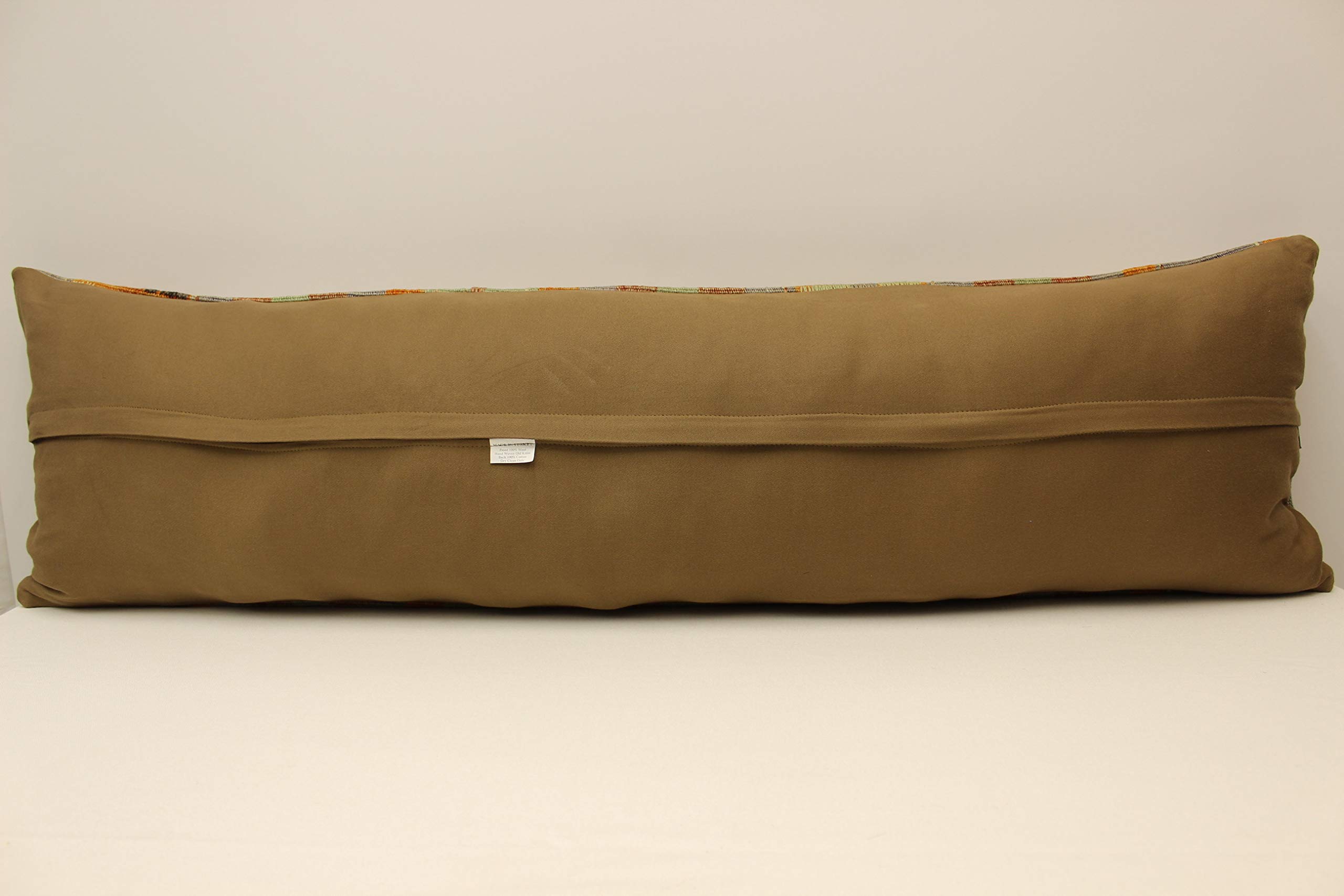 Boho Kilim Pillow Cover 14x47 Inches - King Size Extra Long Lumbar Cushion Cover for Sofa, Bed & Home Decor | Handmade Decorative Bolster Pillow Case