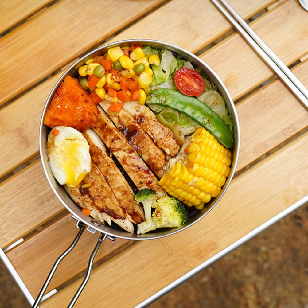 BESPORTBLE Portable Bento Pot - Lightweight Foldable Camping Cookware for Backpacking, Hiking, Mountaineering & Outdoor Adventures - Perfect for Picnics, Travel & Emergency Preparedness