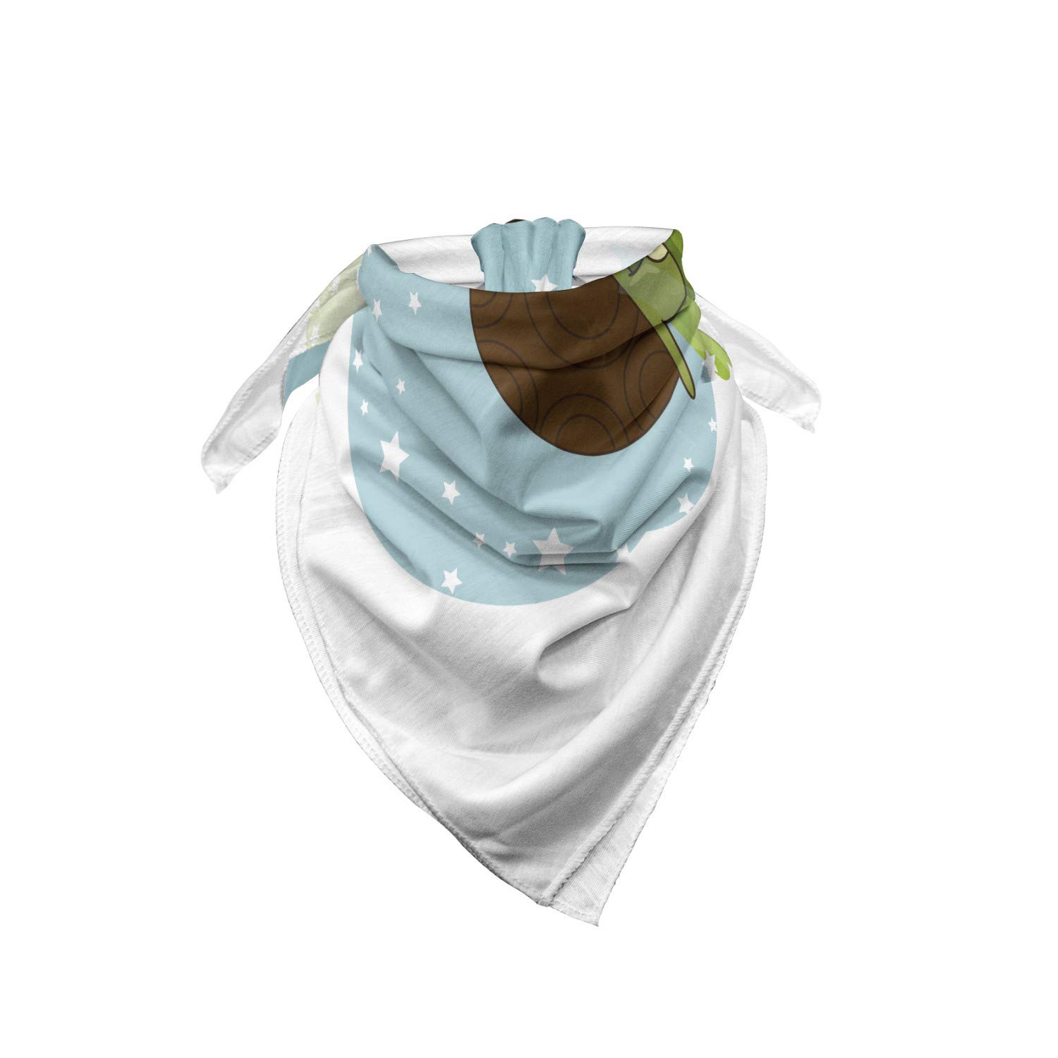 Ambesonne Turtle Print Unisex Bandana - Green, Pale Blue & Chocolate - Stylish Headwear for Men & Women - Perfect for Casual Wear, Outdoor Activities & Themed Parties