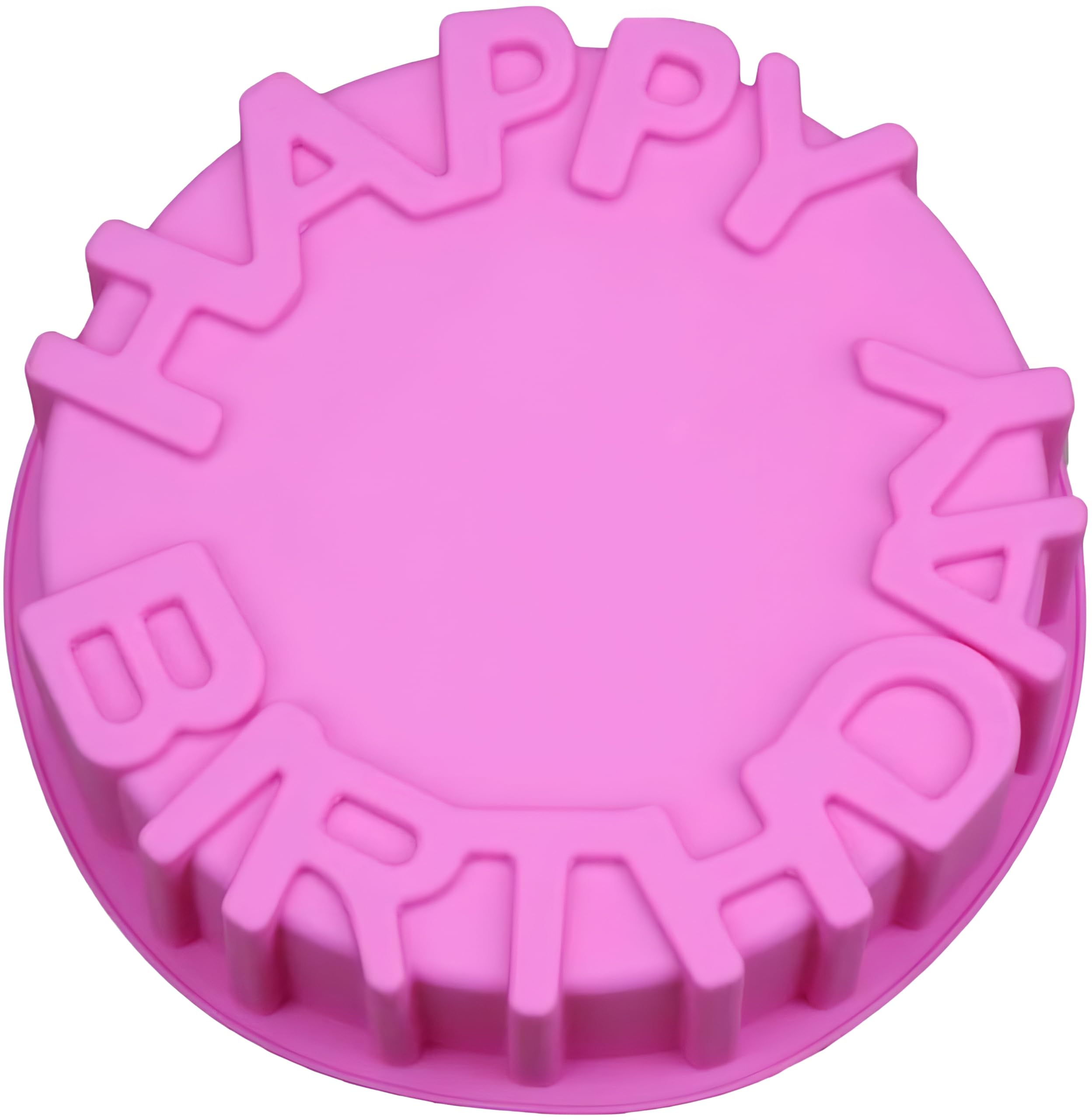 8 Inch Happy Birthday Cake Mold Pan - Non-Stick Silicone Baking Mold for Birthday Party, Anniversary, Wedding Cakes - Perfect for Home Baking & Professional Decorating