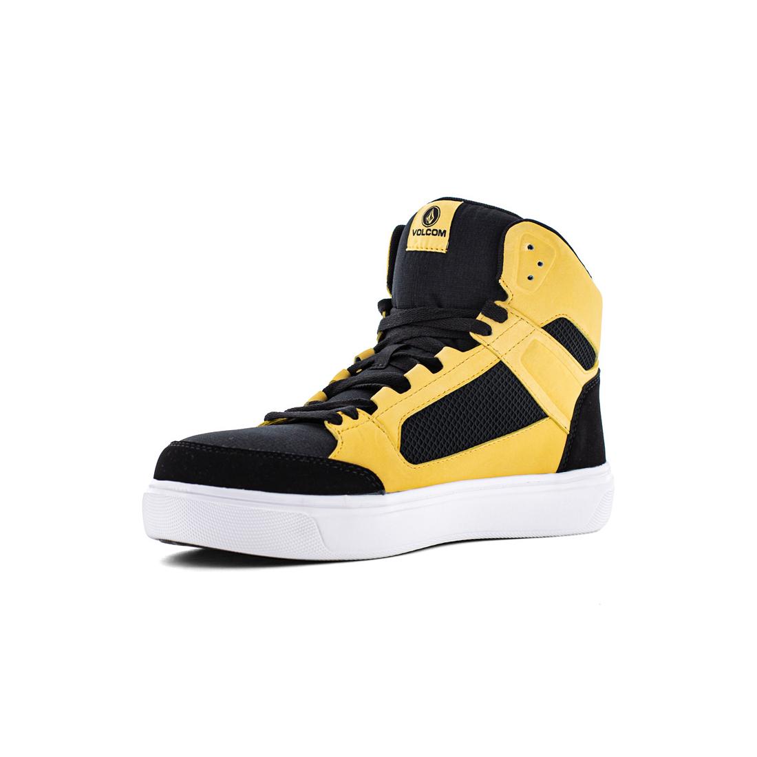 Evolve Composite Toe High Top Work Boots for Men - Black & Yellow Safety Shoes - Durable & Comfortable for Construction, Warehouse, and Outdoor Work