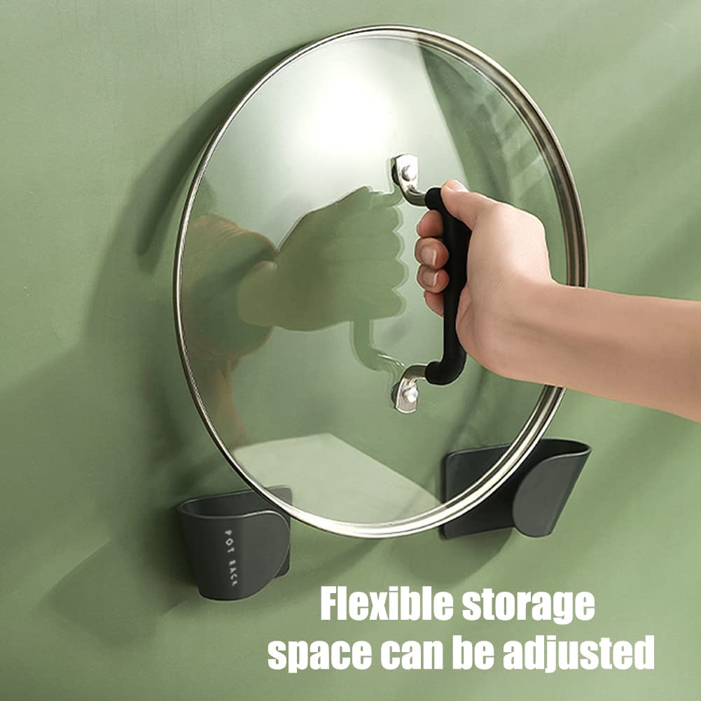 Adjustable Wall Mount Pot Lid Organizer - 1 Pair Space-Saving Kitchen Cabinet Door Hangers for Pots & Pans - Perfect for Small Kitchens & Organized Cooking Spaces