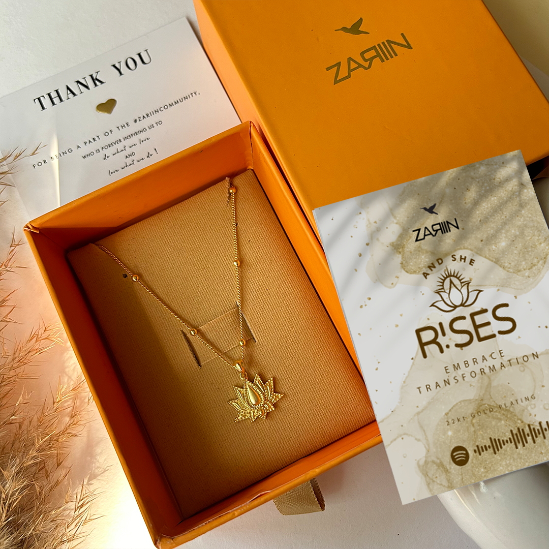Rise to Shine Lotus Pendant Necklace - Elegant Floral Jewelry for Women - Perfect for Weddings, Gifts & Spiritual Occasions