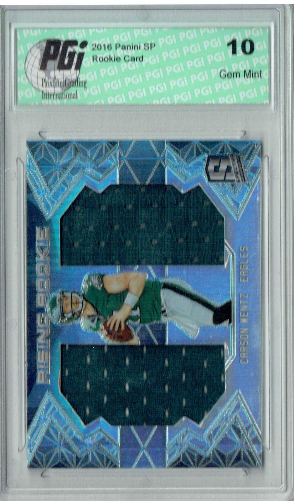2016 Spectra #2 Rising Rookie Carson Wentz PGI 10 Graded Football Card - 199 Made Rookie Collectible for NFL Fans & Sports Memorabilia Display