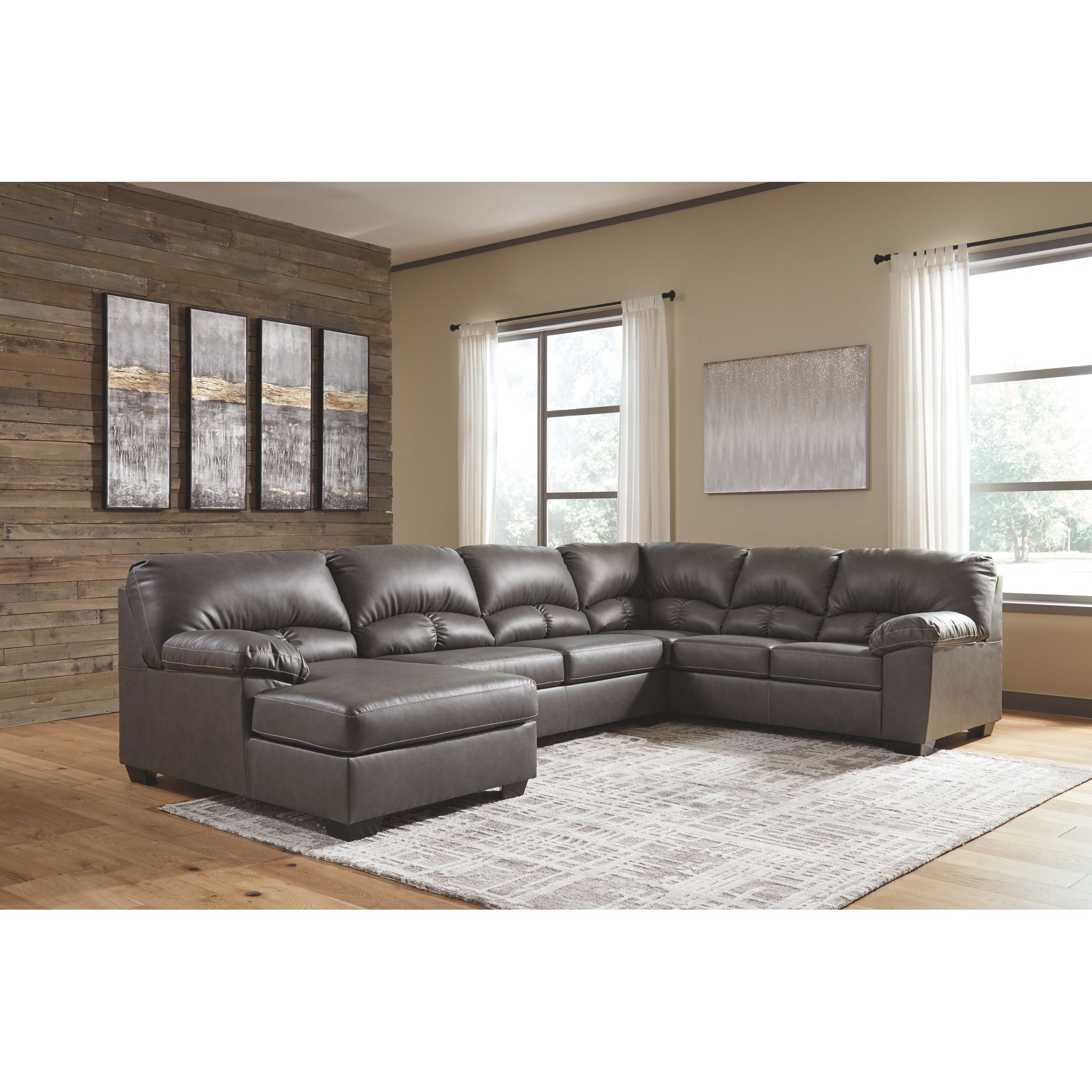 Aberton 3-Piece Modular Sectional Sofa Set - Modern L-Shaped Couch with Chaise for Living Room, Family Room & Apartment