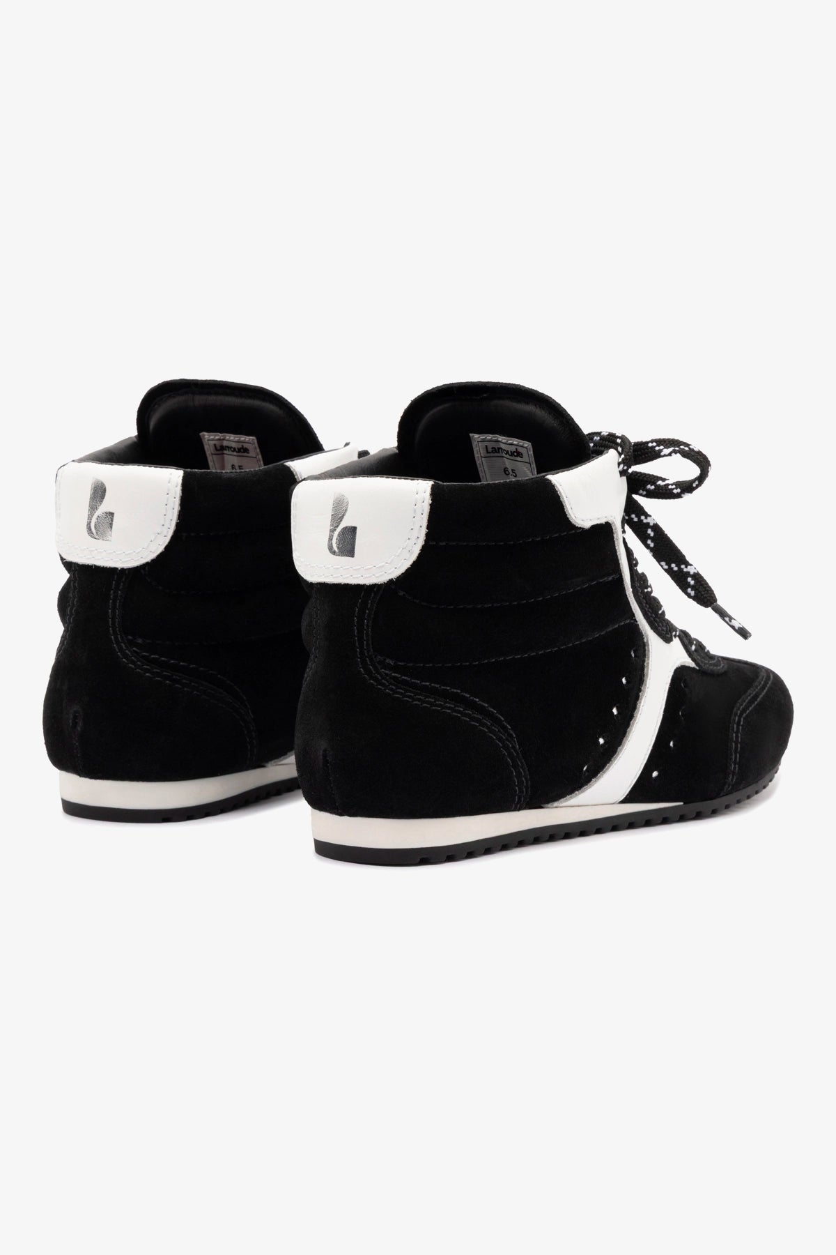 Stella Mid Sneaker - Black Suede & White Leather Women's Casual Shoes | Comfortable Walking Sneakers for Everyday Wear, Gym, and Travel