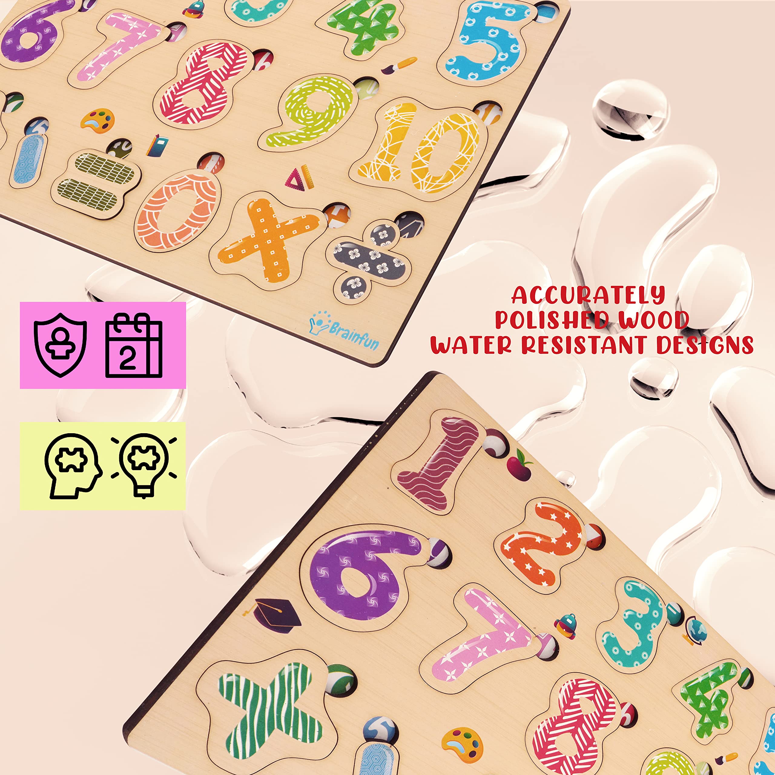ZUDO Wooden Montessori Educational Puzzle Board Toy for Toddlers & Kids - Number Learning Game for Preschool Boys & Girls - Perfect for Homeschooling & Early Childhood Development