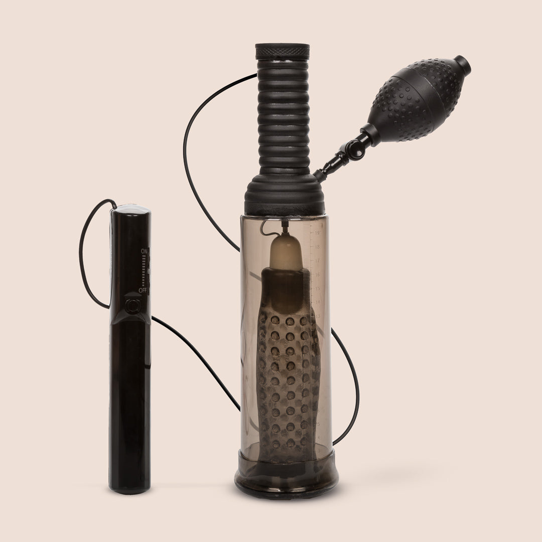 Optimum Series® Black Jack Stroker™ - Powerful Vibrating Pump with Robotic Suction for Men | Adult Pleasure Toy for Solo Play & Couples Use | Waterproof & Rechargeable