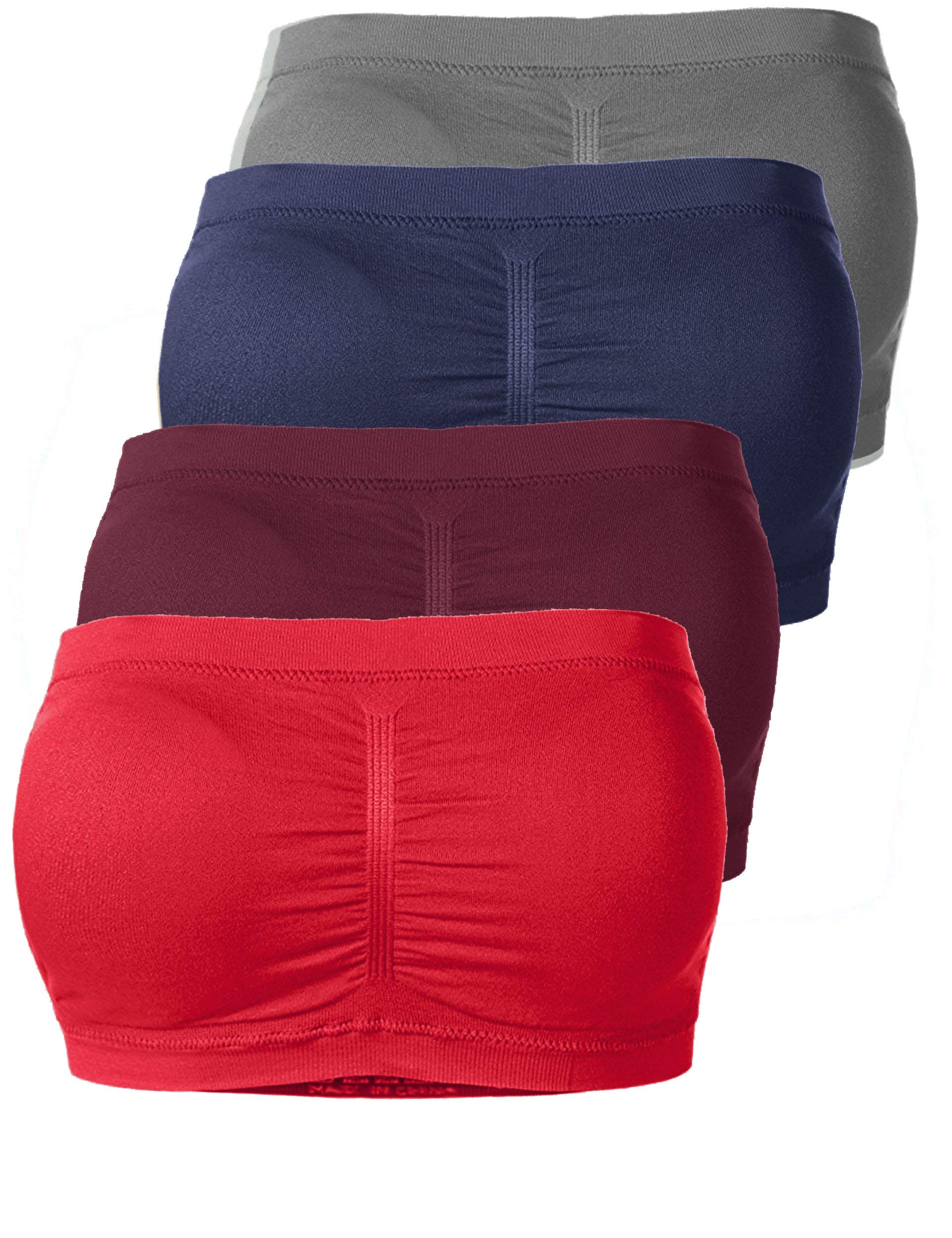 Strapless Bras for Women - Seamless Padded Bandeau Bra, Tube Top Bralette for Comfort & Support | Perfect for Weddings, Parties & Everyday Wear