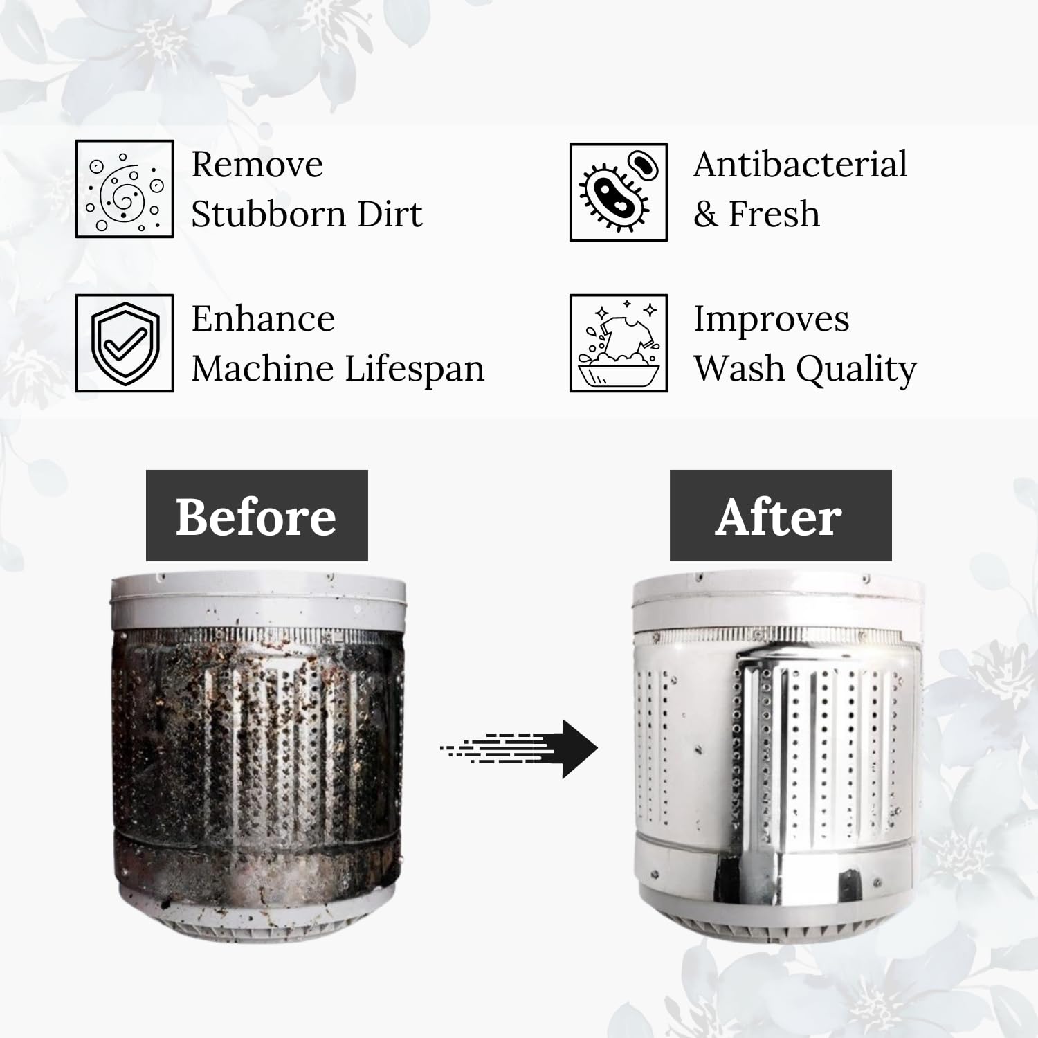 Atomic Washing Machine Cleaner Powder 150g - Deep Cleans Front & Top Load Washer Tub & Drum | Removes Odor, Mold & Residue | Ideal for HE, LG, Samsung & Whirlpool Washers | Monthly Maintenance for Fresh Laundry