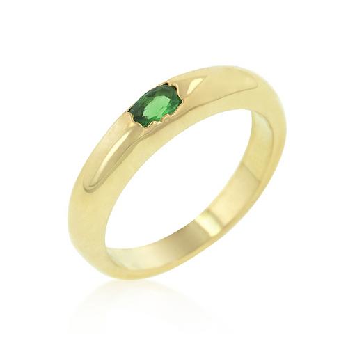 Elegant Green Oval Minimalist Ring for Women - Dainty Simple Jewelry Gift for Her - Perfect for Everyday Wear & Special Occasions