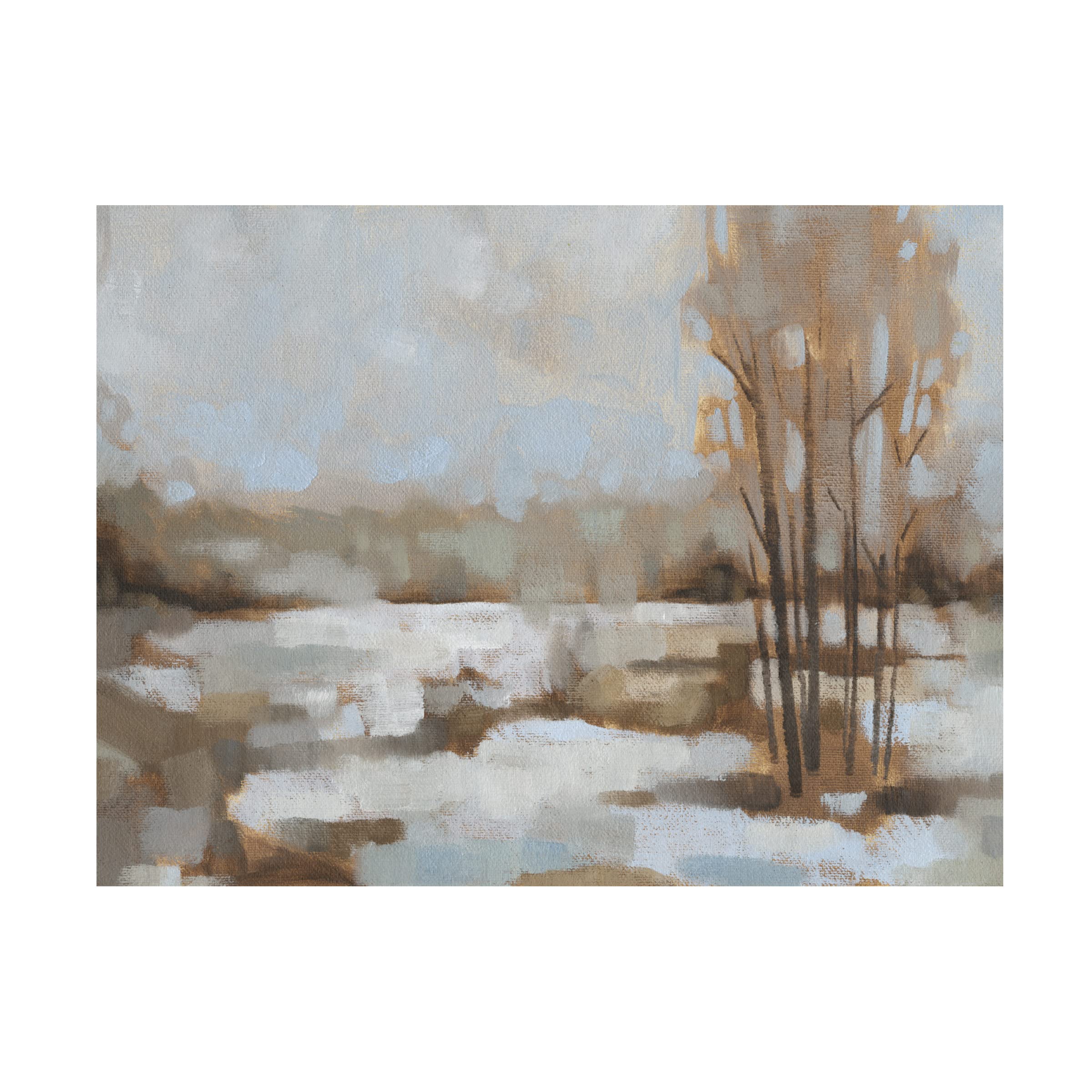 Jacob Green 'Snowscape II' Canvas Wall Art - 35x47 Inches, Winter Landscape Painting for Home & Office Decor, Living Room, Bedroom, or Gift
