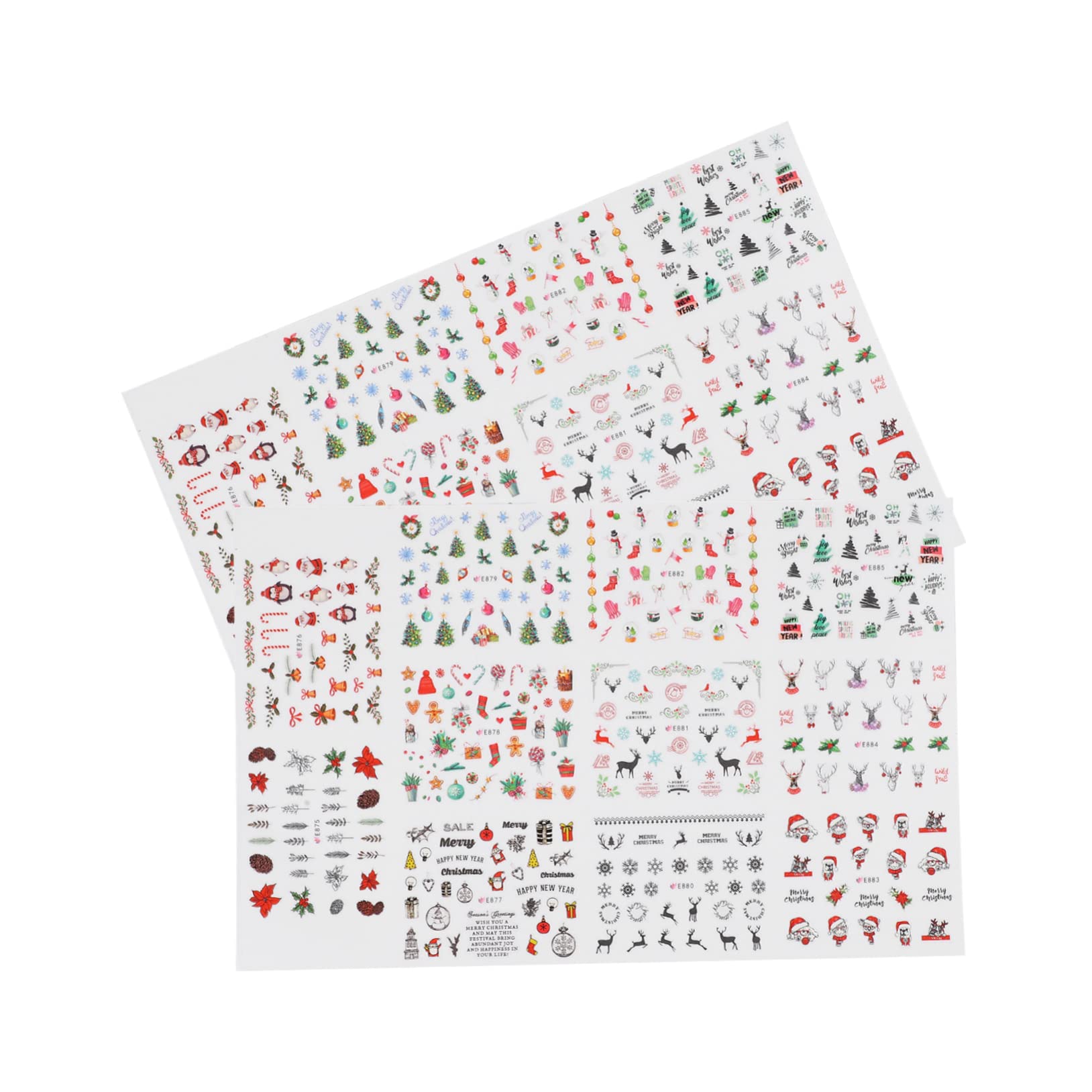 Lurrose 2pcs Christmas Nail Stickers - Winter Snowflake Nail Decals for Holiday Manicure | Festive Nail Art Stickers for Women | Perfect for Christmas Parties & Gift Giving