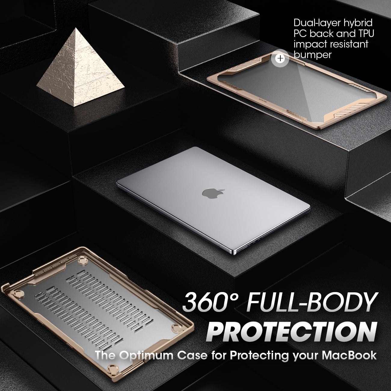 Apple MacBook Pro 16-inch M1/M2 Pro Case (2021-2023 Model) - SUPCHE Unicorn Beetle Rugged Protective Cover in Tan | Shockproof & Scratch-Resistant Laptop Shell for Work, Travel & College