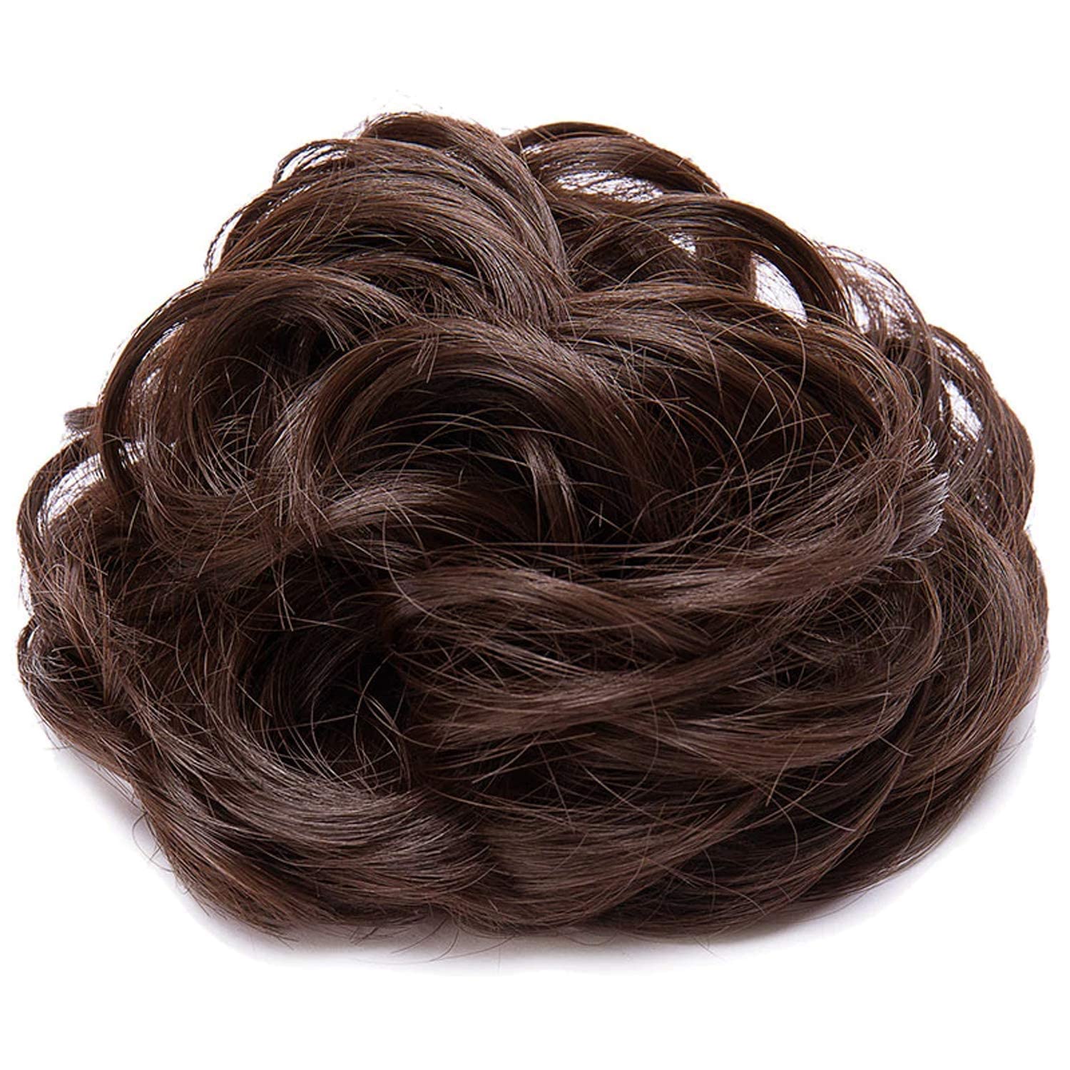 SIYAA 2-Piece Synthetic Bun Maker Hair Extension Set for Women & Girls - Brown | Easy Updo Hairstyles for Parties, Weddings & Everyday Wear