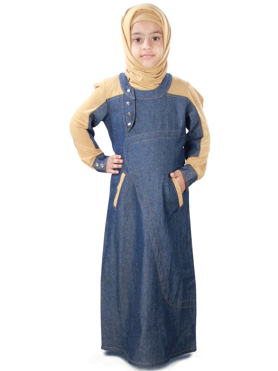 Afifa Kids Abaya Dress - Islamic Prayer Dress for Girls - Perfect for Eid, Mosque, and Special Occasions