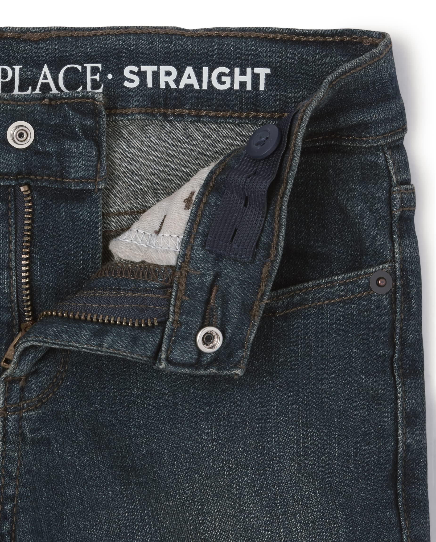 The Children's Place Boys' Stretch Straight Leg Jeans - Comfortable Kids Denim Pants for School, Play & Everyday Wear