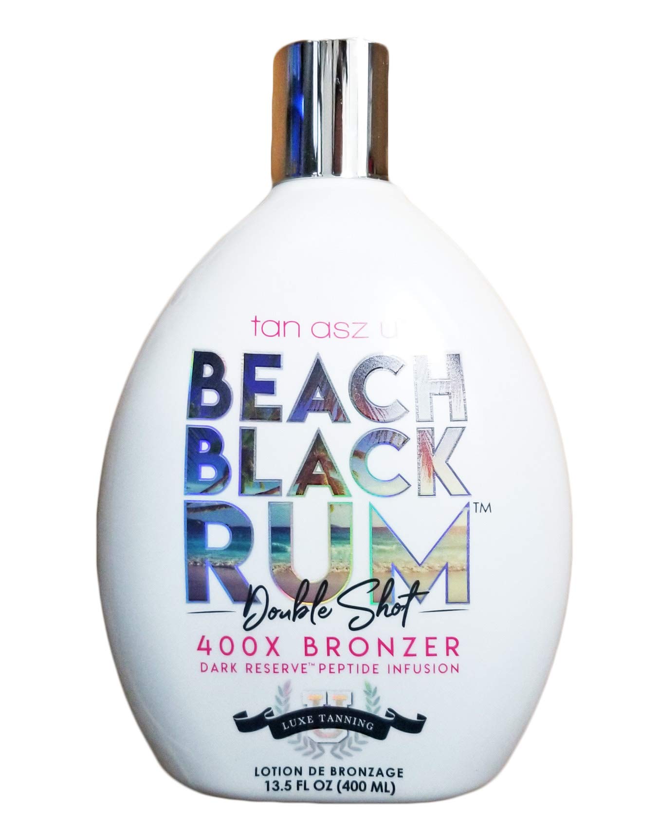 Tan Asz U Beach Black Rum 400X - 13.5 oz. Dark Tanning Accelerator Lotion for Sunbathing & Tropical Vacations